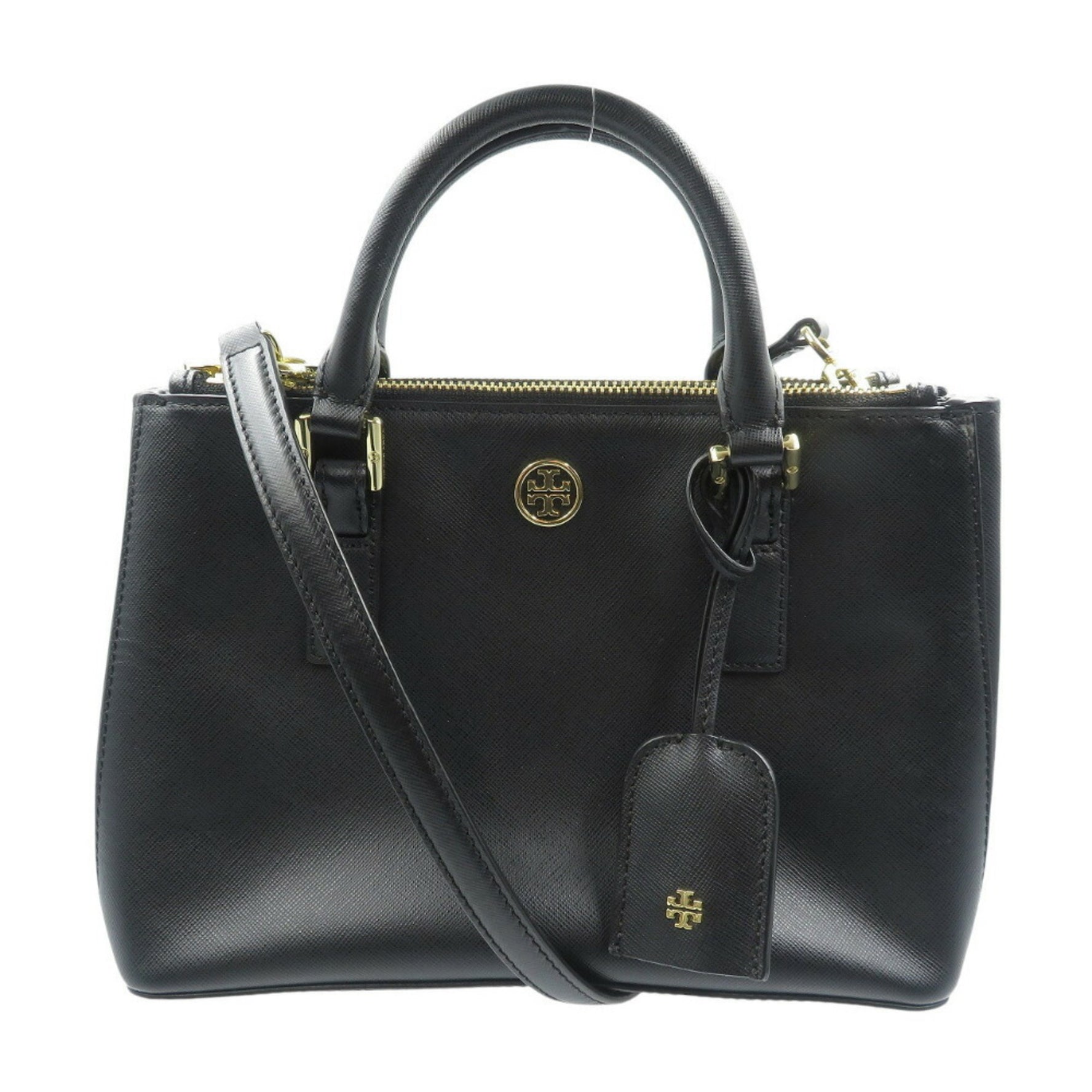 Tory Burch HFA031 Leather Black Handbag Shoulder Bag 0630TORY BURCH