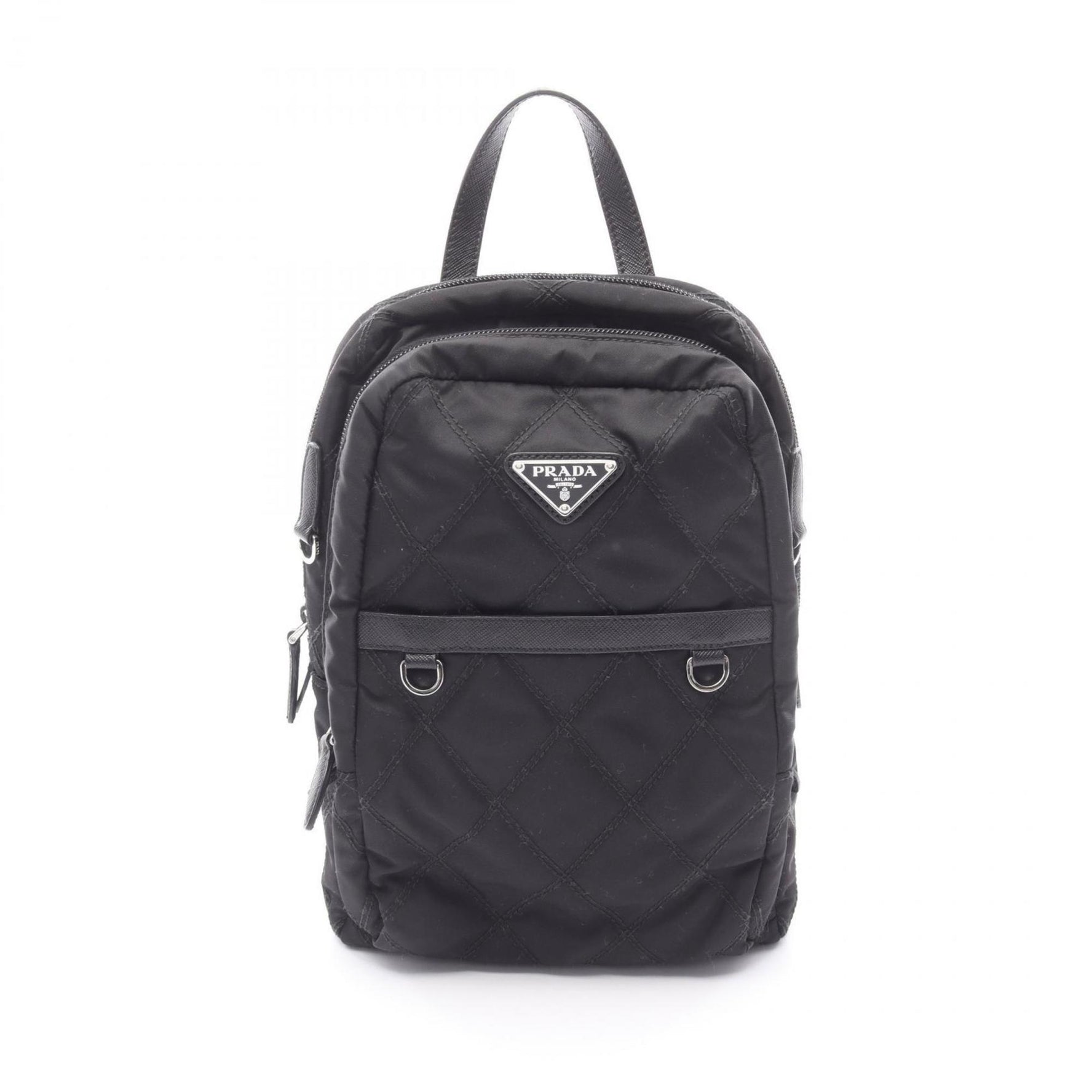 Prada Backpack Bag Nylon Leather