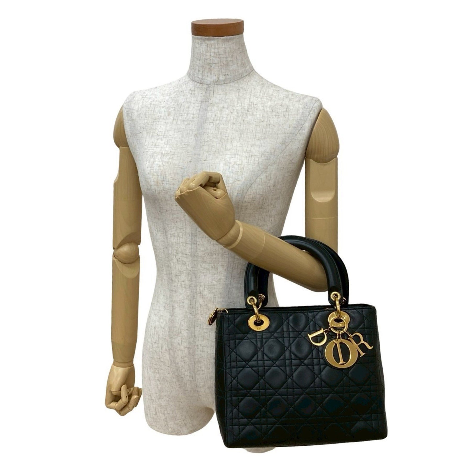 Christian Dior Lady Cannage Leather Handbag/Mini Tote Bag, 08355