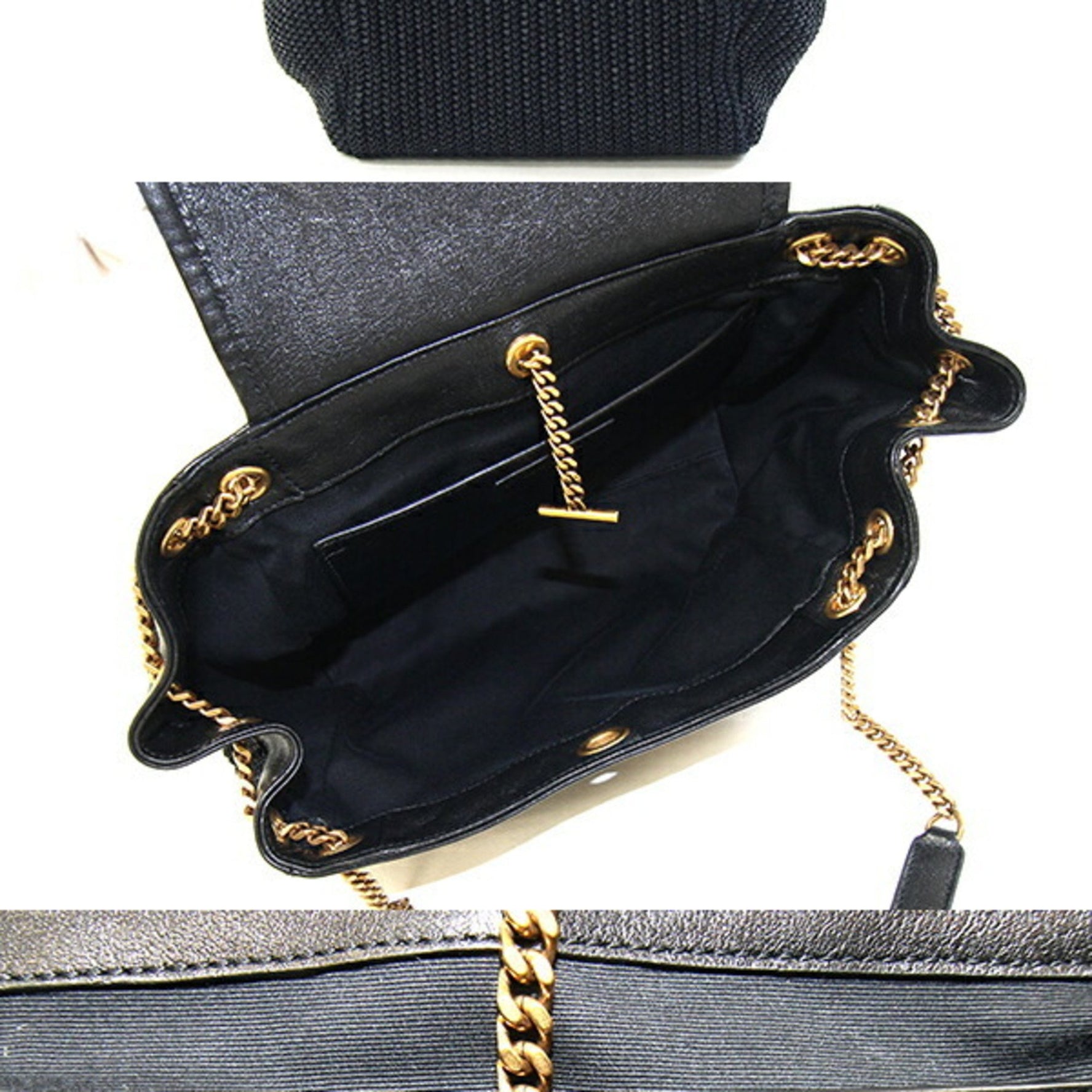 Saint Laurent Nolita Handbag Raffia Leather Chain Shoulder Bag