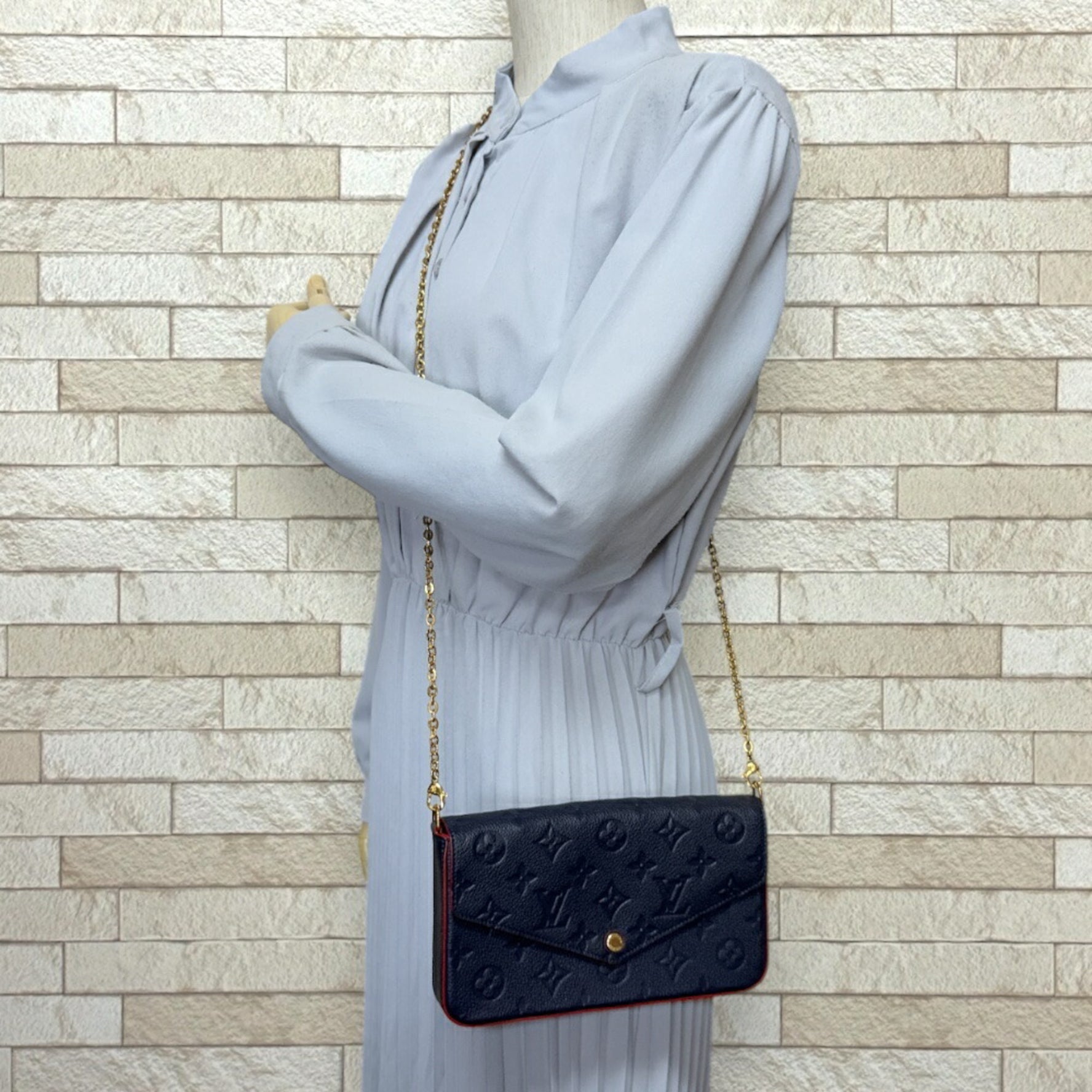 Louis Vuitton Pochette Felicie Monogram Empreinte Shoulder Bag Chain