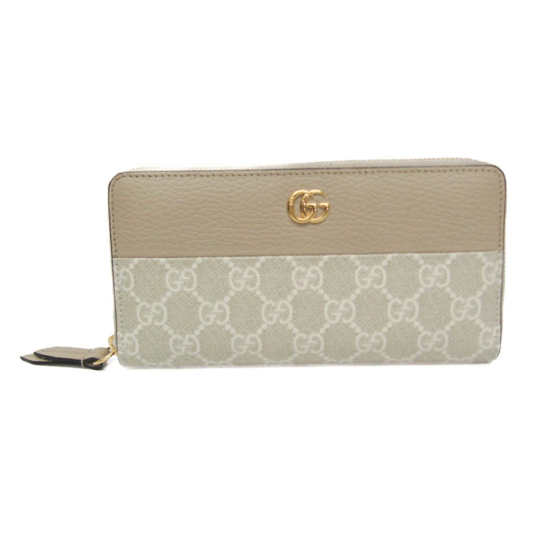 Gucci Petit Marmont Leather,PVC Long Wallet (bi-fold) Beige,Cream