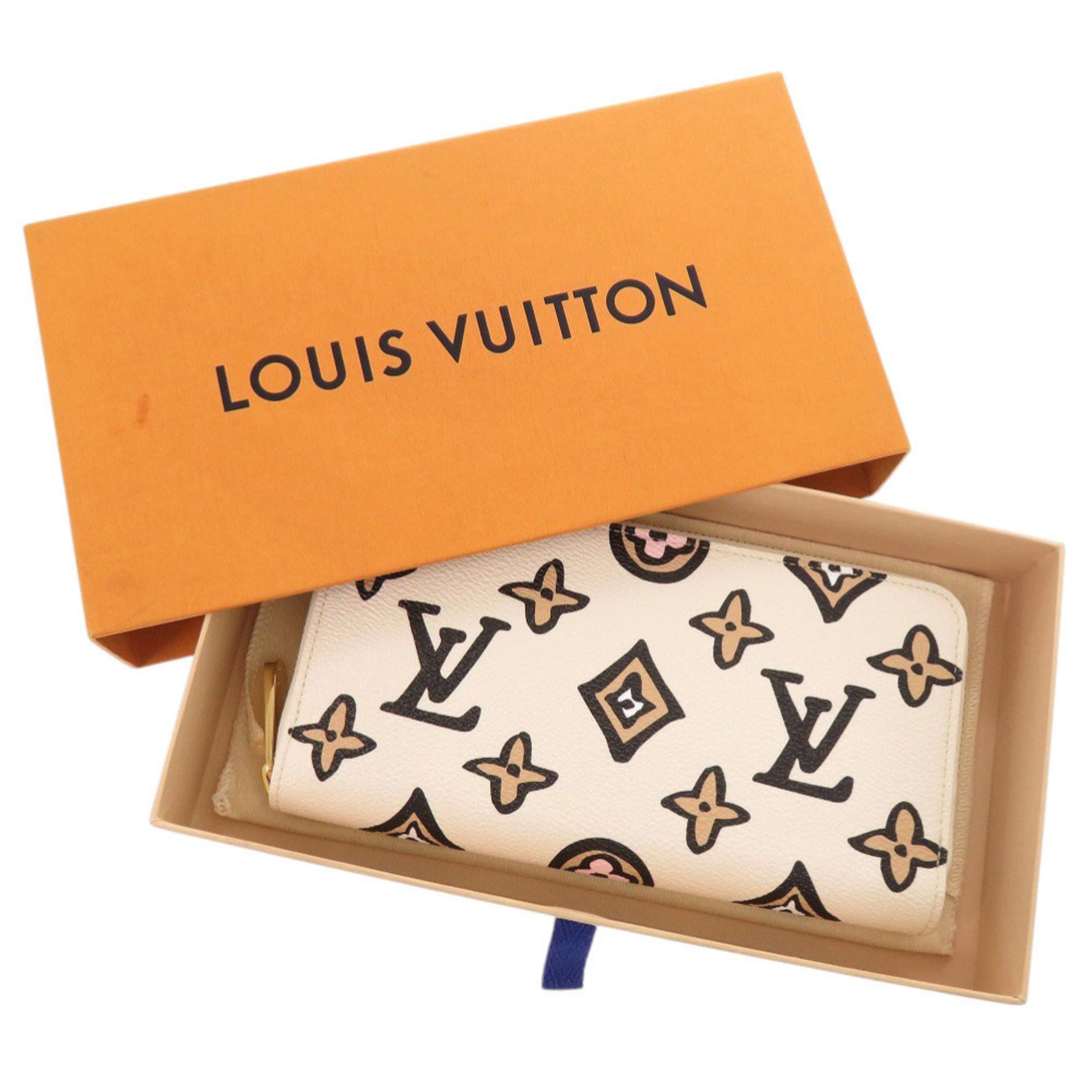 Louis Vuitton Zippy Wallet Monogram Wild at Heart IC Creme Round Zipper Long 1328 LOUIS VUITTON
