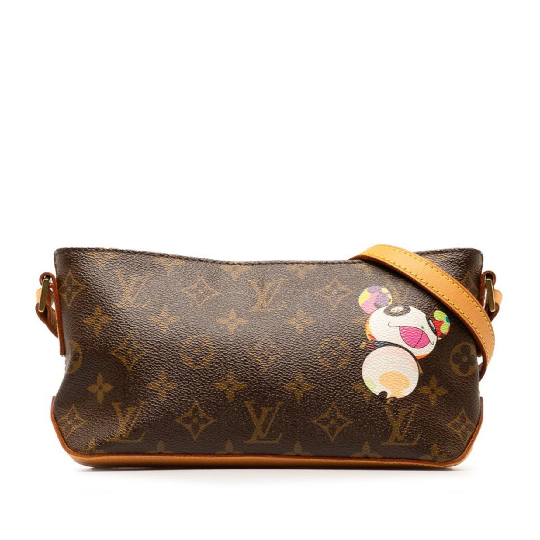 Louis Vuitton Monogram Trotter Panda Takashi Murakami Collaboration Shoulder Bag PVC Leather
