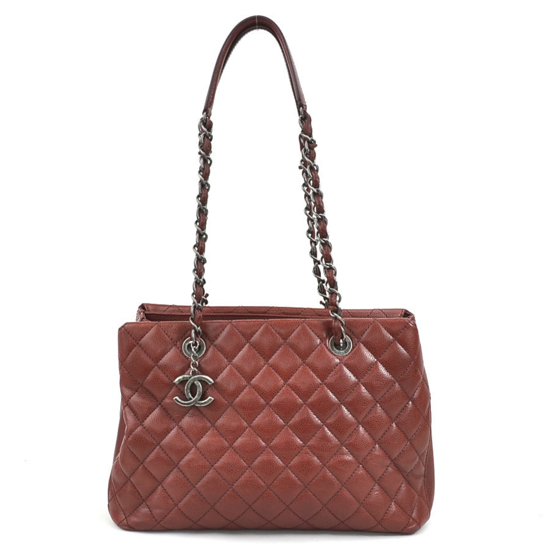 CHANEL Shoulder Bag Matelasse Leather Gunmetal