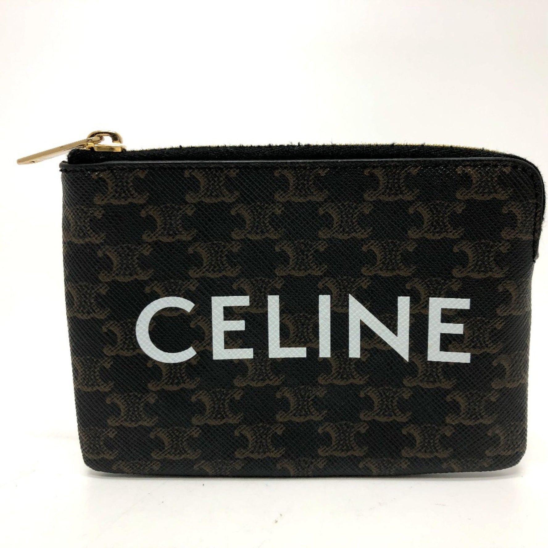 CELINE Triomphe Accessory case Coin Compartment coin purse GoldHardware