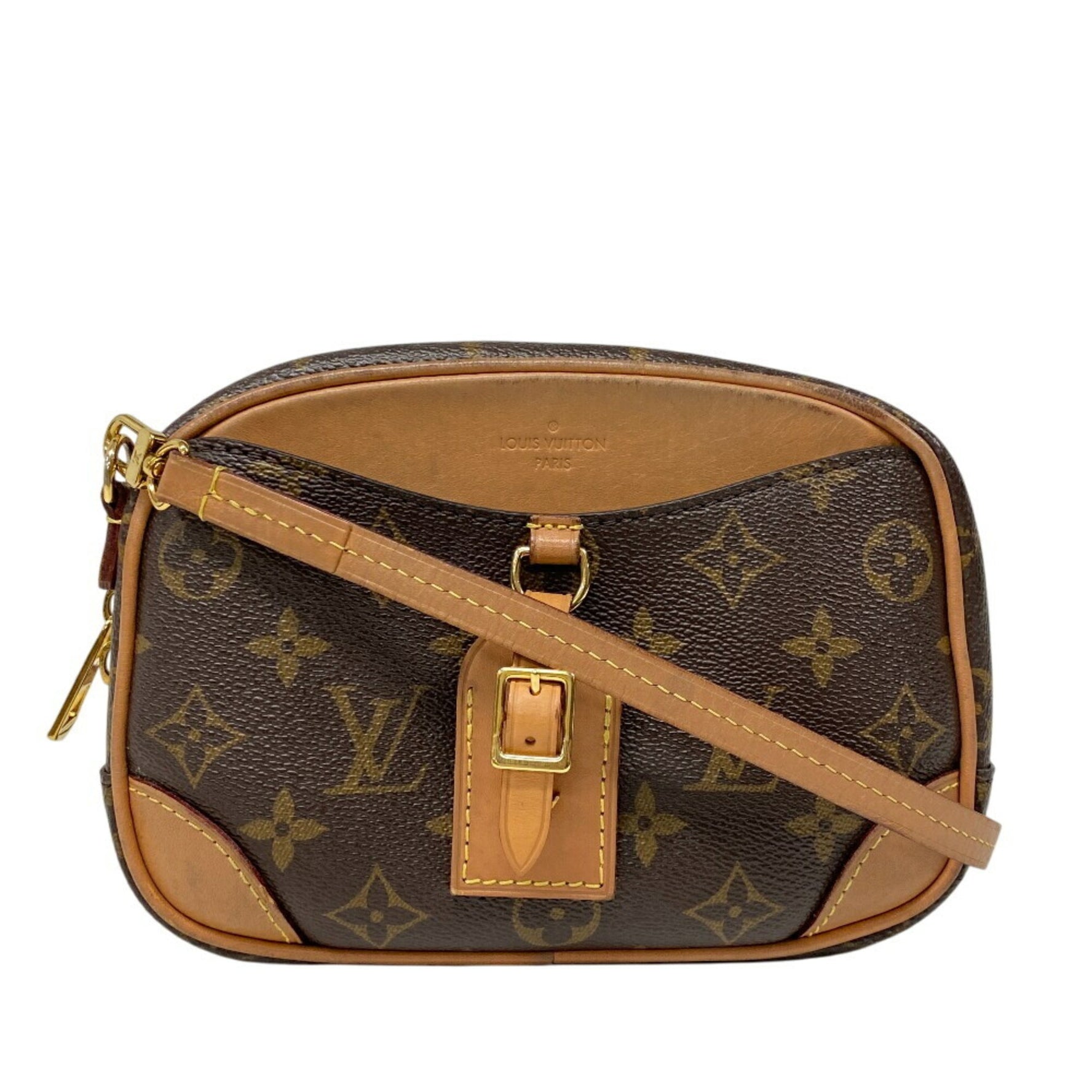 Louis Vuitton Deauville Mini Monogram Shoulder Bag Brown