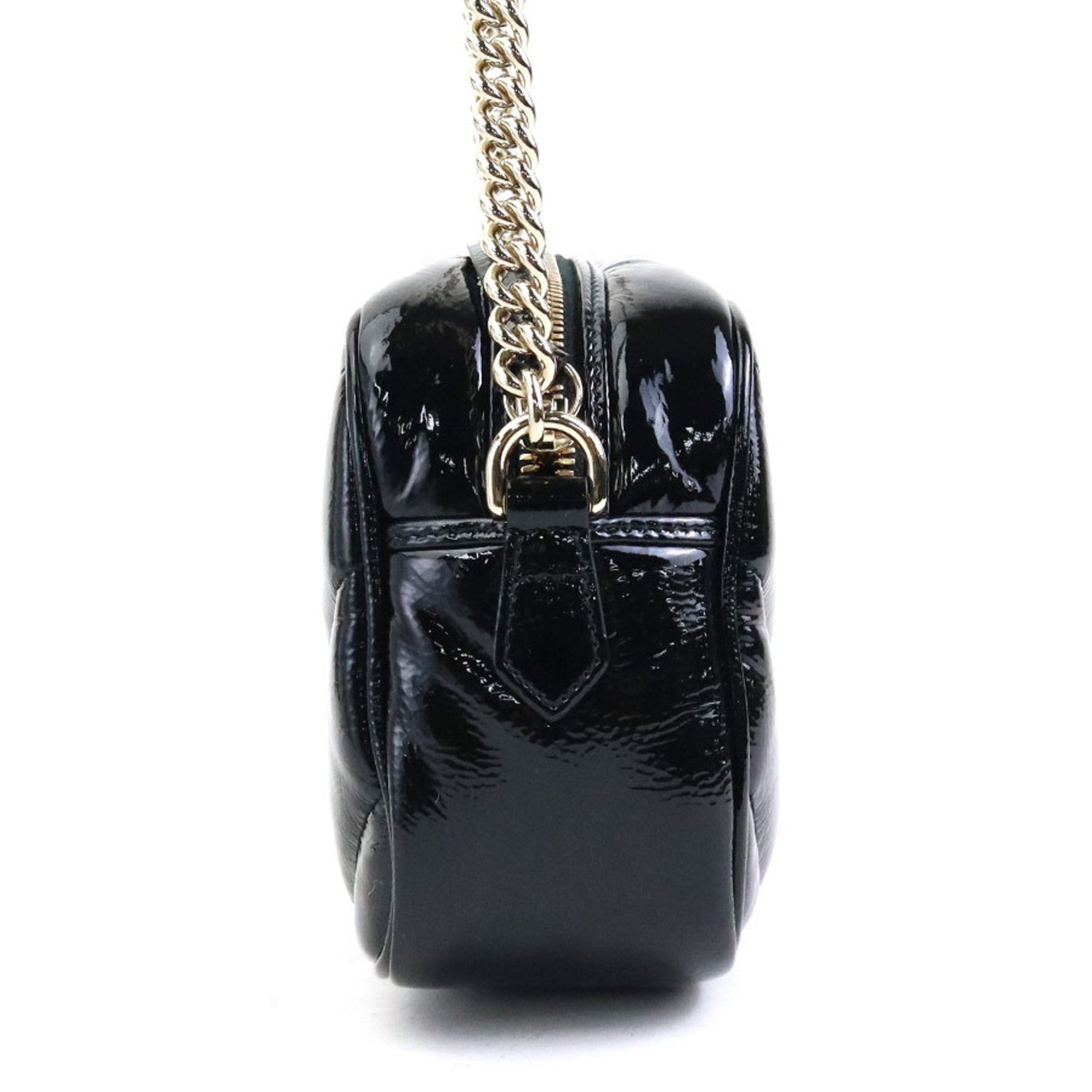 GUCCI GG Marmont Patent Leather Shoulder Bag