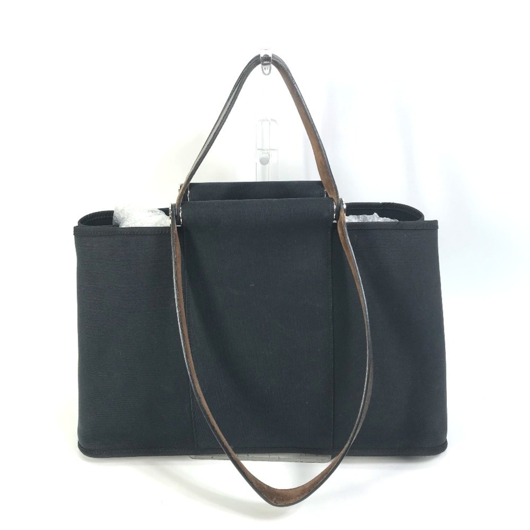 HERMES Handbag Cabag Elan PM Bag Shoulder Tote Toile Officier Leather