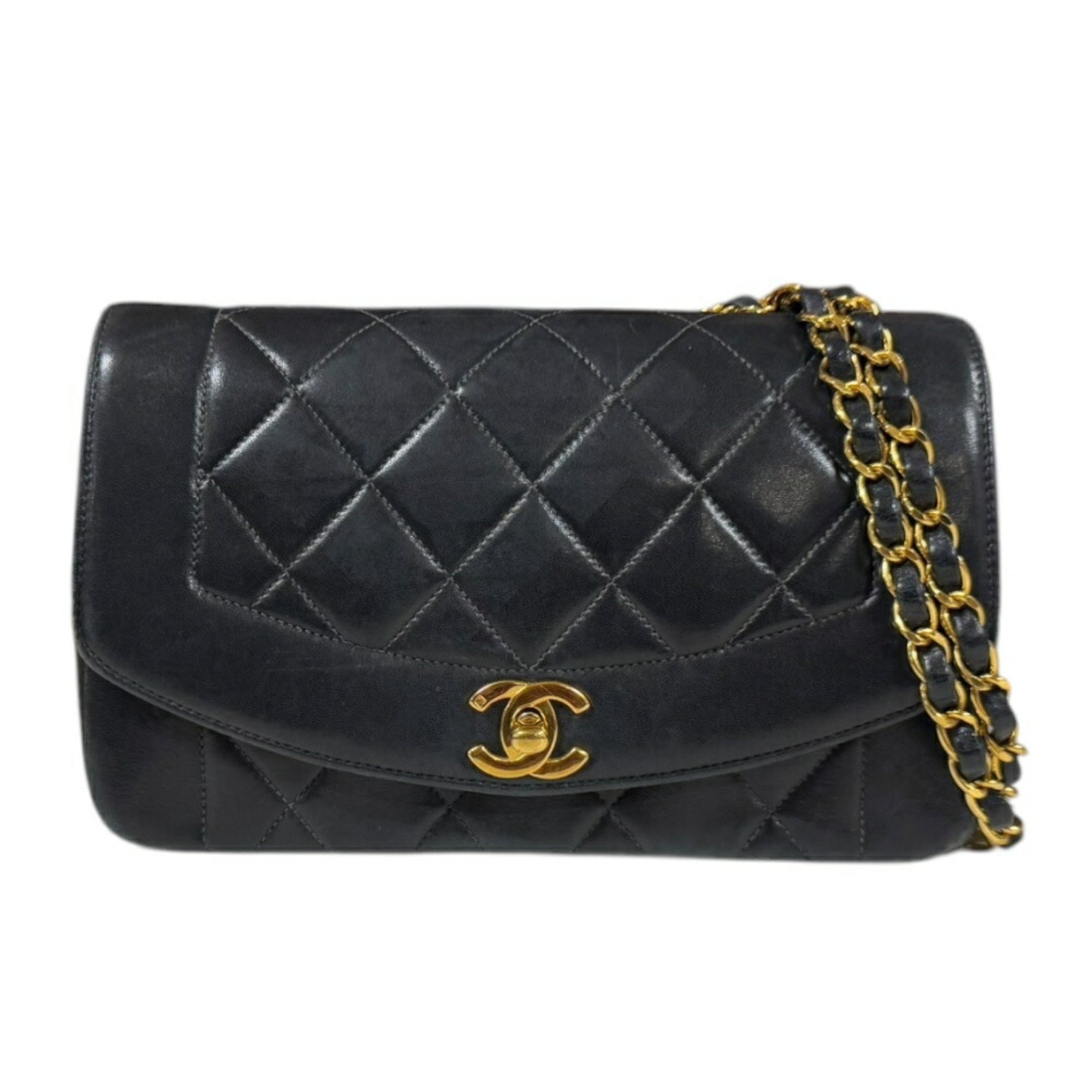 Chanel Diana Matelasse Shoulder Bag Lambskin Chain