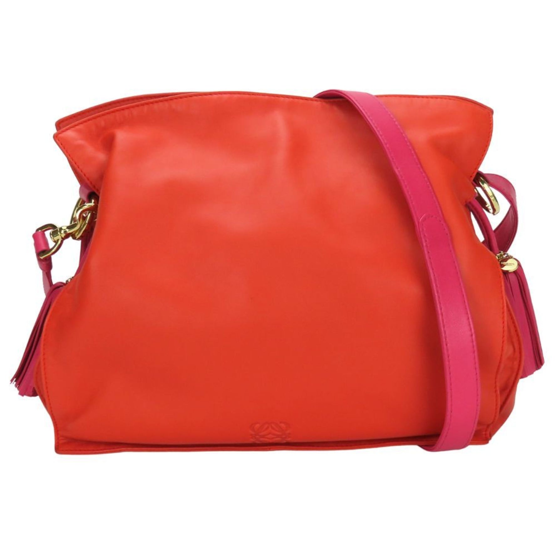LOEWE Shoulder Bag Flamenco Nappa Leather Orange Pink
