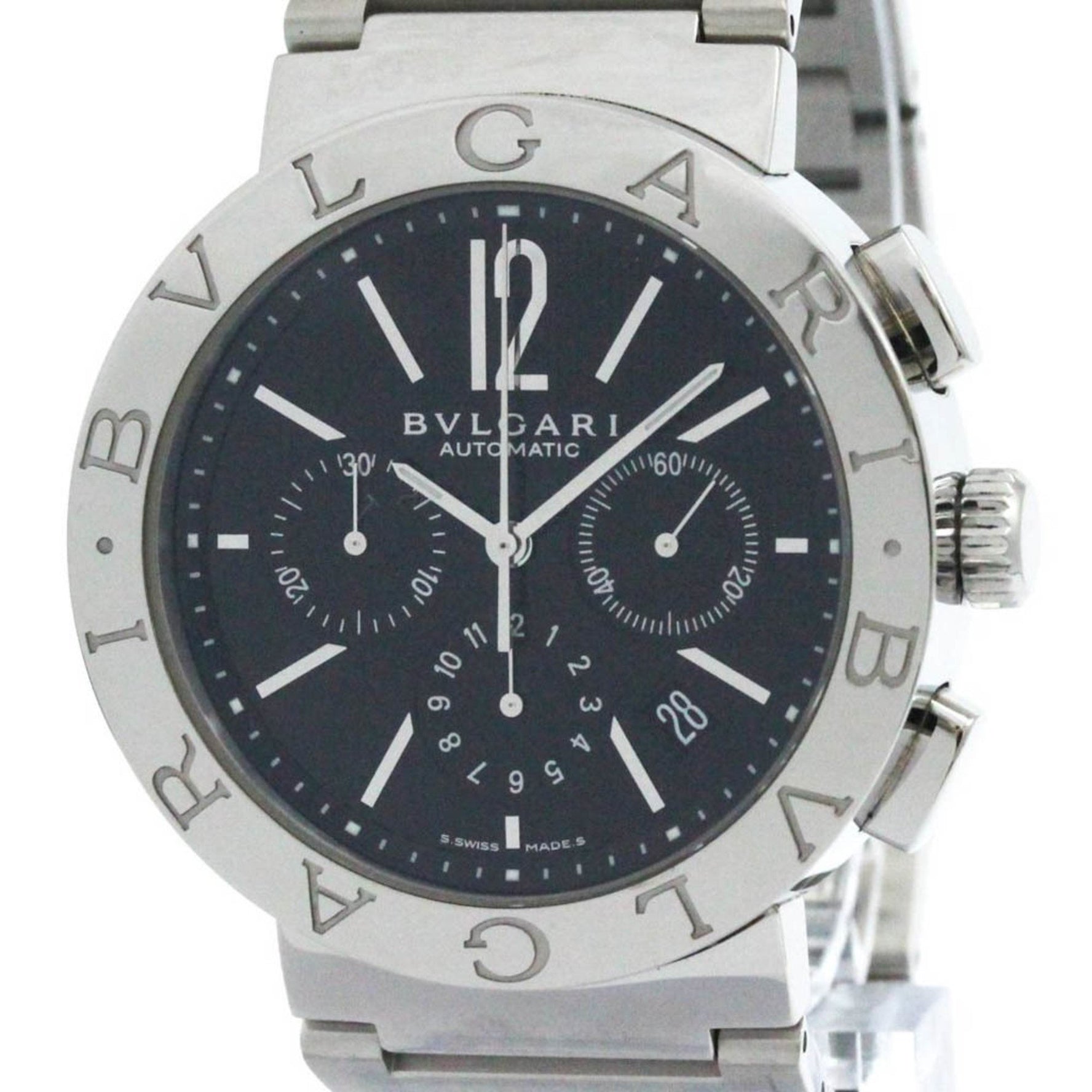 Polished BVLGARI BVLGARI-BVLGARI Chronograph Automatic Watch