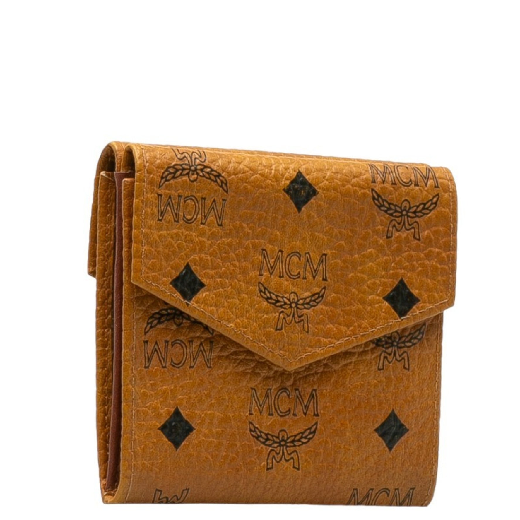 MCM Visetos Glam W Tri-fold Wallet PVC Leather