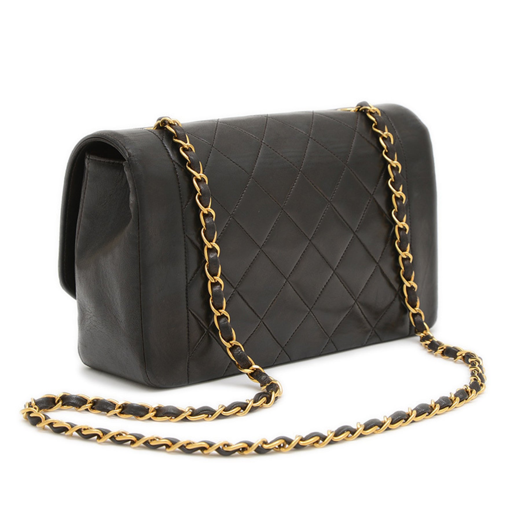 Chanel Diana Single Chain Shoulder Bag in Lambskin with Gold Hardware