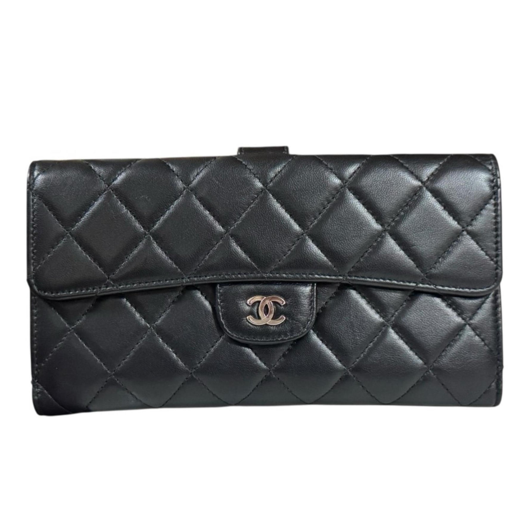CHANEL Matelasse Long Wallet, Lambskin