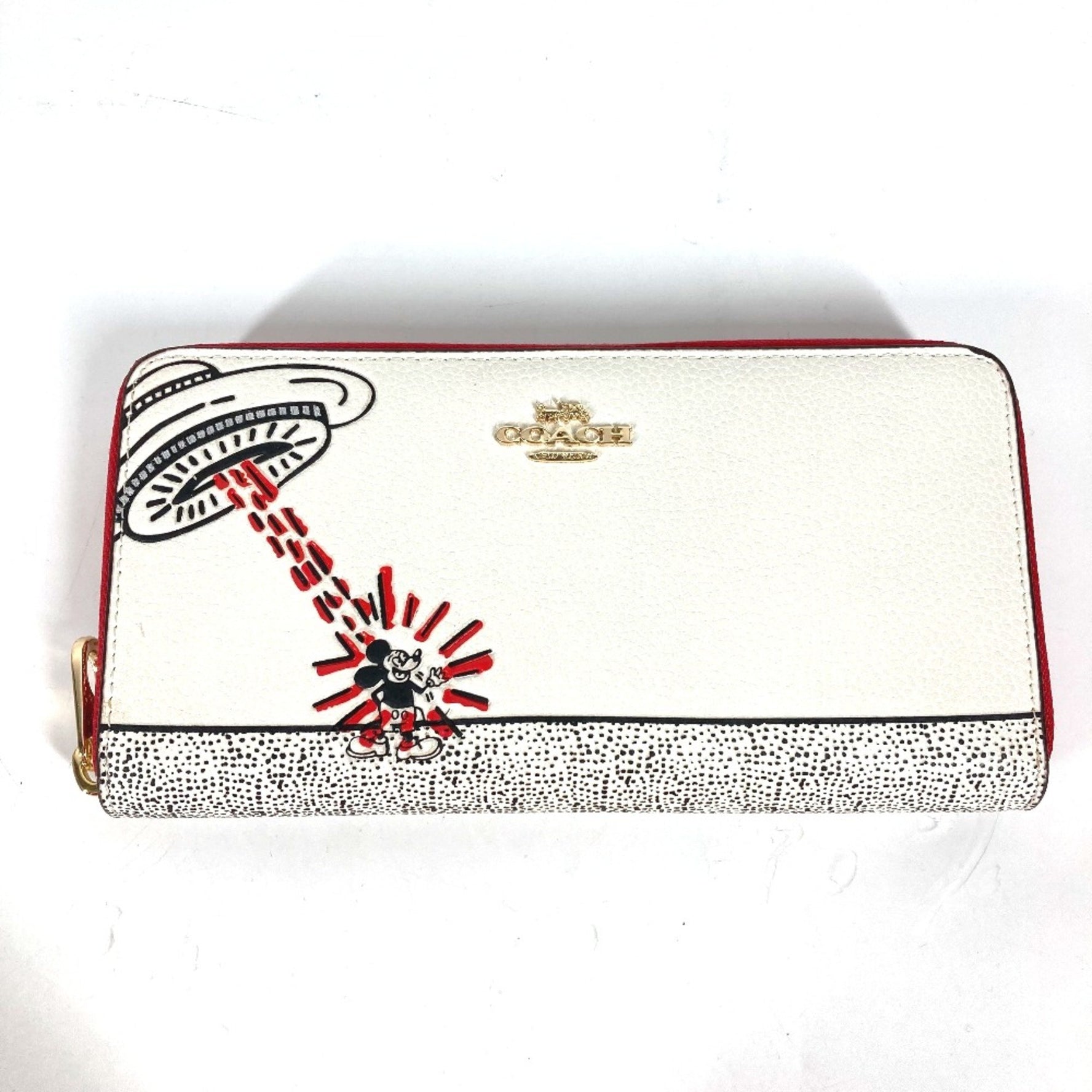 coach Keith Haring collaboration Zip Around DISNEY Long Wallet Red