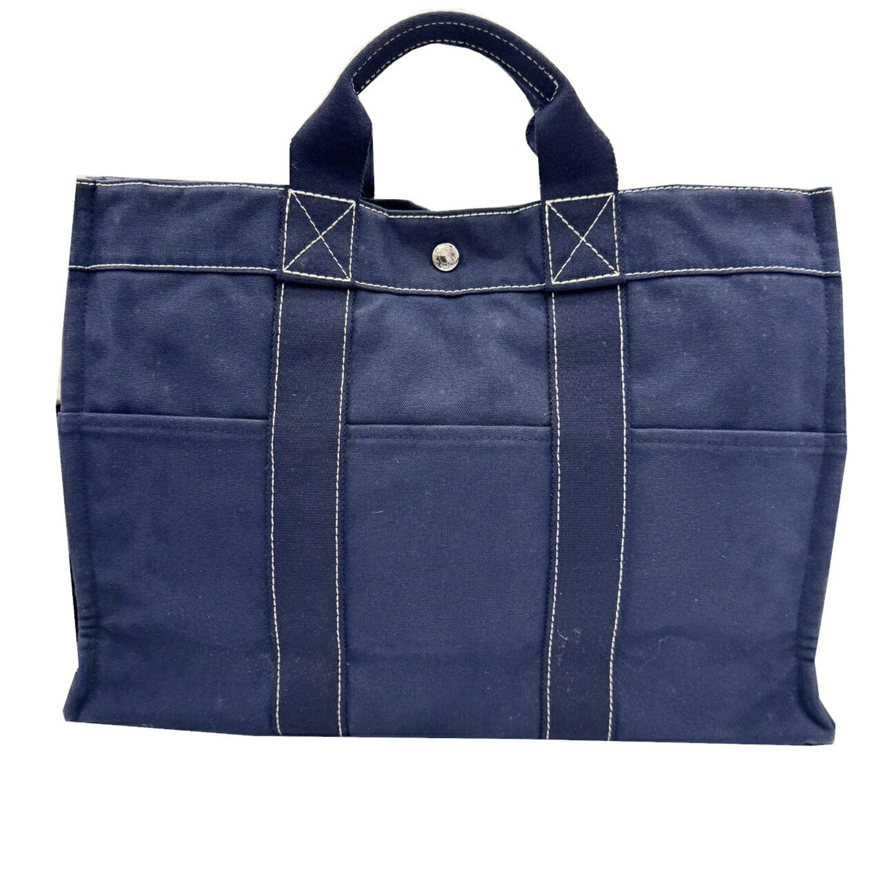 HERMES Deauville MM Canvas Handbag