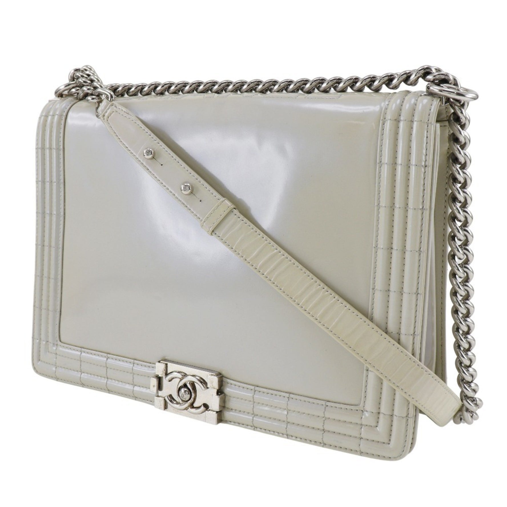 CHANEL Chain Shoulder Bag Boy Enamel 2013 Flap ChainShoulder