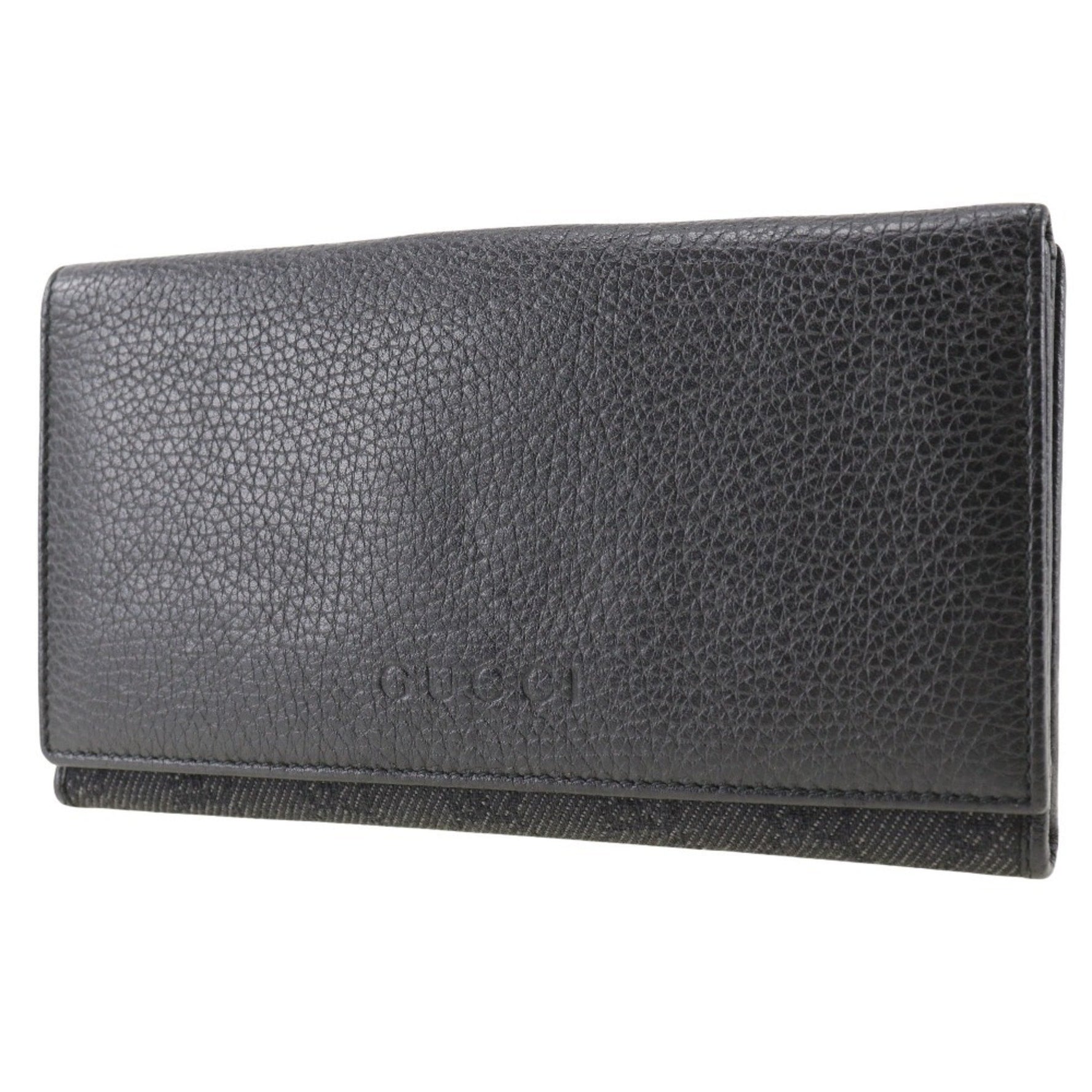 GUCCI long wallet leather snap button men women