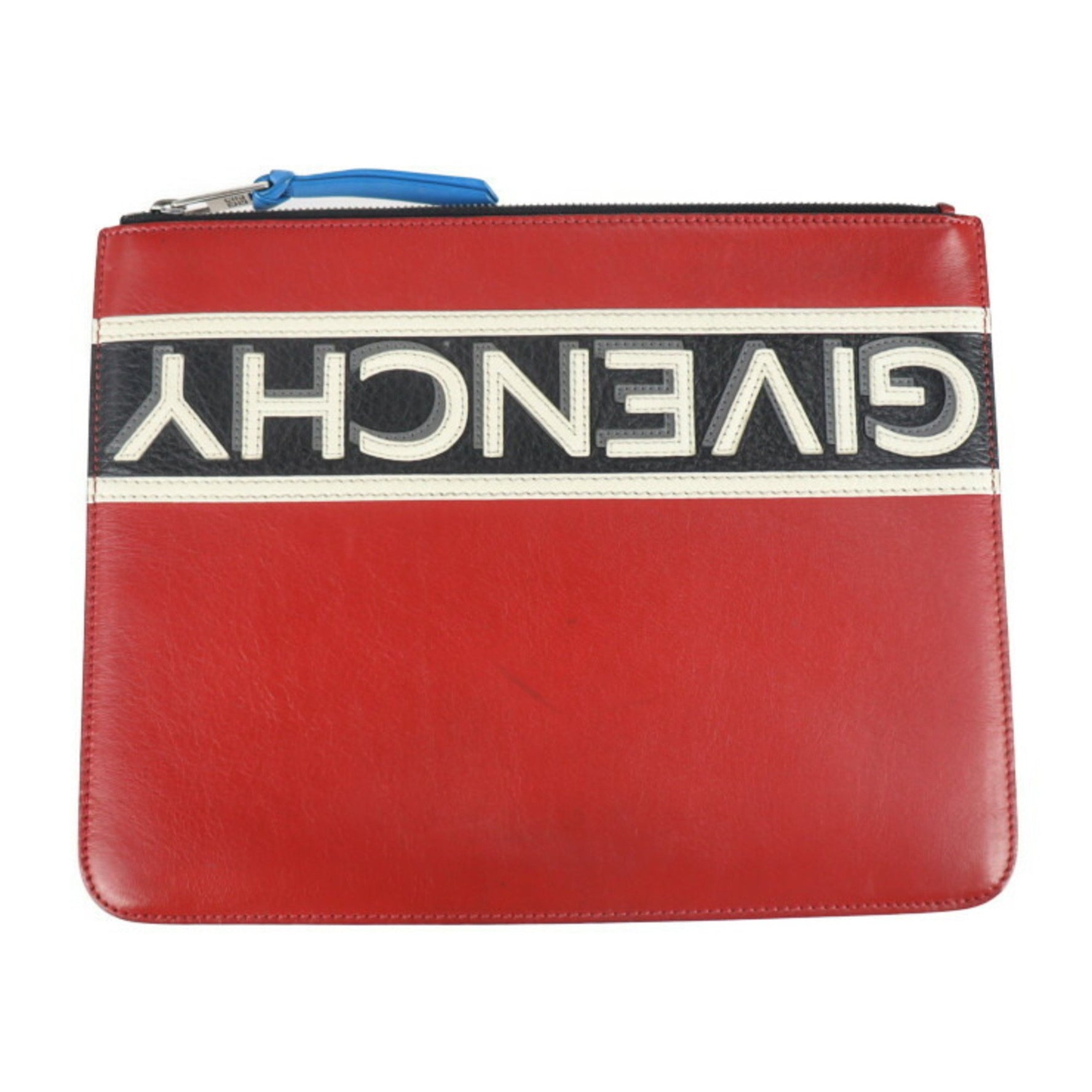 GIVENCHY Pouch Second Bag Leather Red Black White Clutch