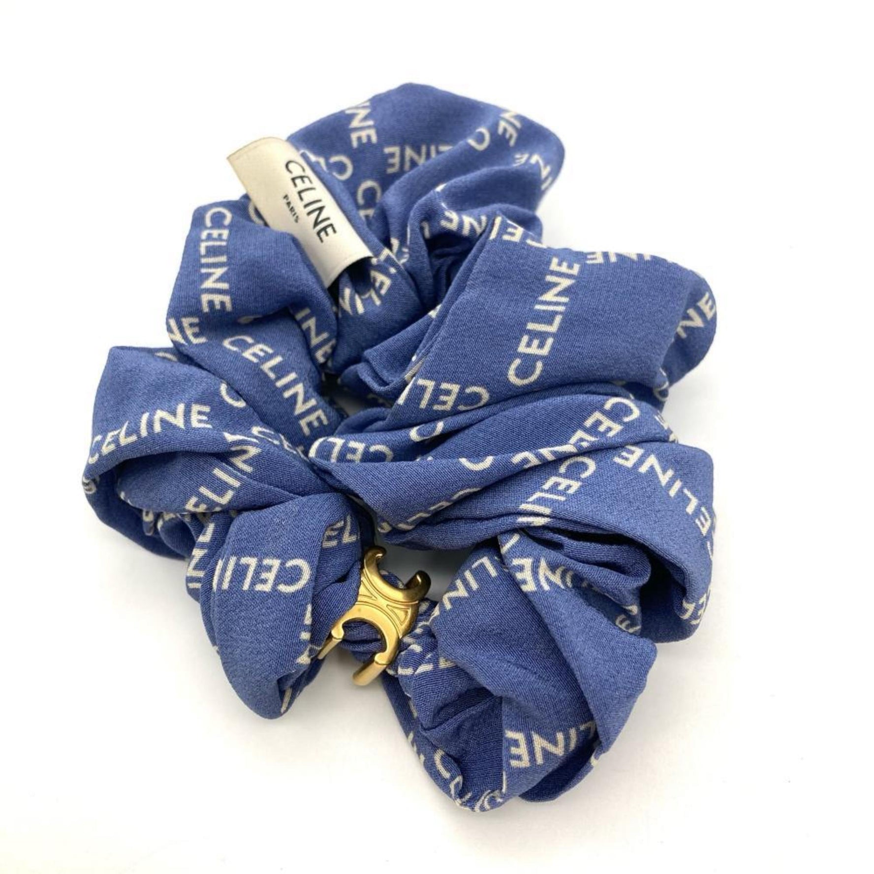 CELINE Triomphe Scrunchie Headband Silk