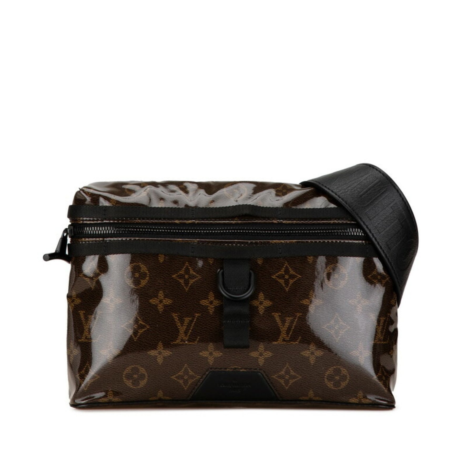 Louis Vuitton Monogram Grace PM Shoulder Bag Brown Black Vinyl Leather