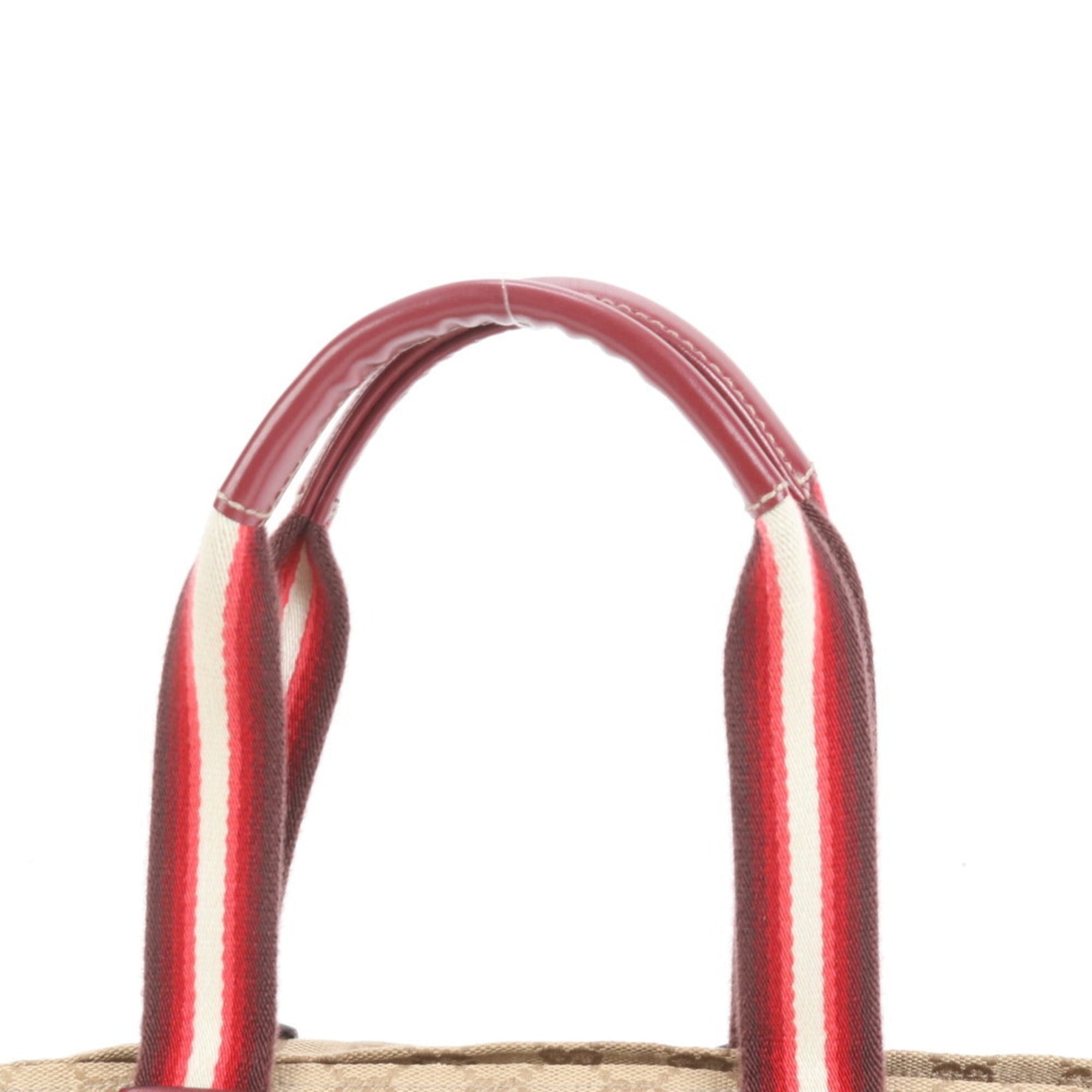 Gucci GG Canvas and Leather Handbag Tote Beige