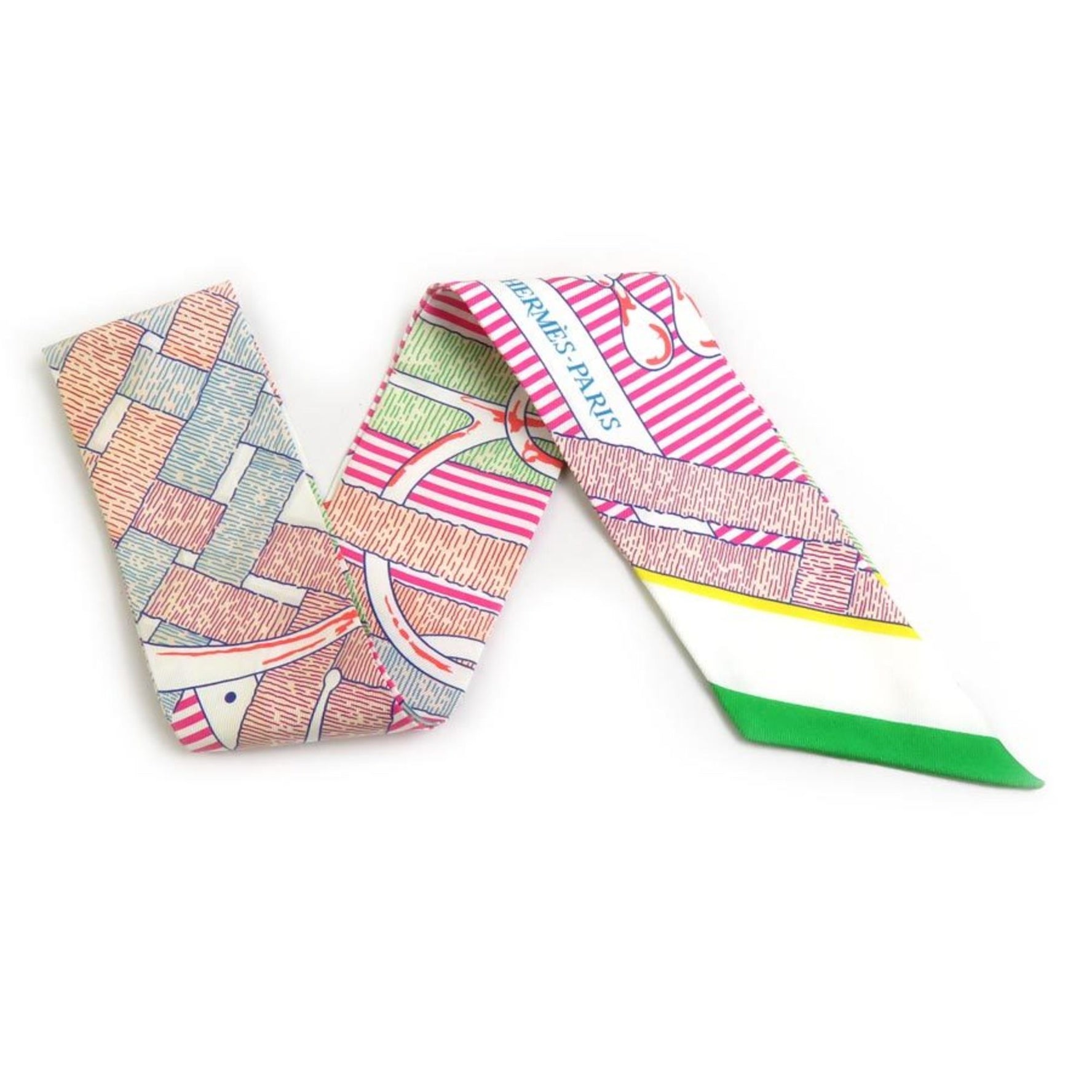 Hermes Scarf/Muffler Twilly Silk Multicolor