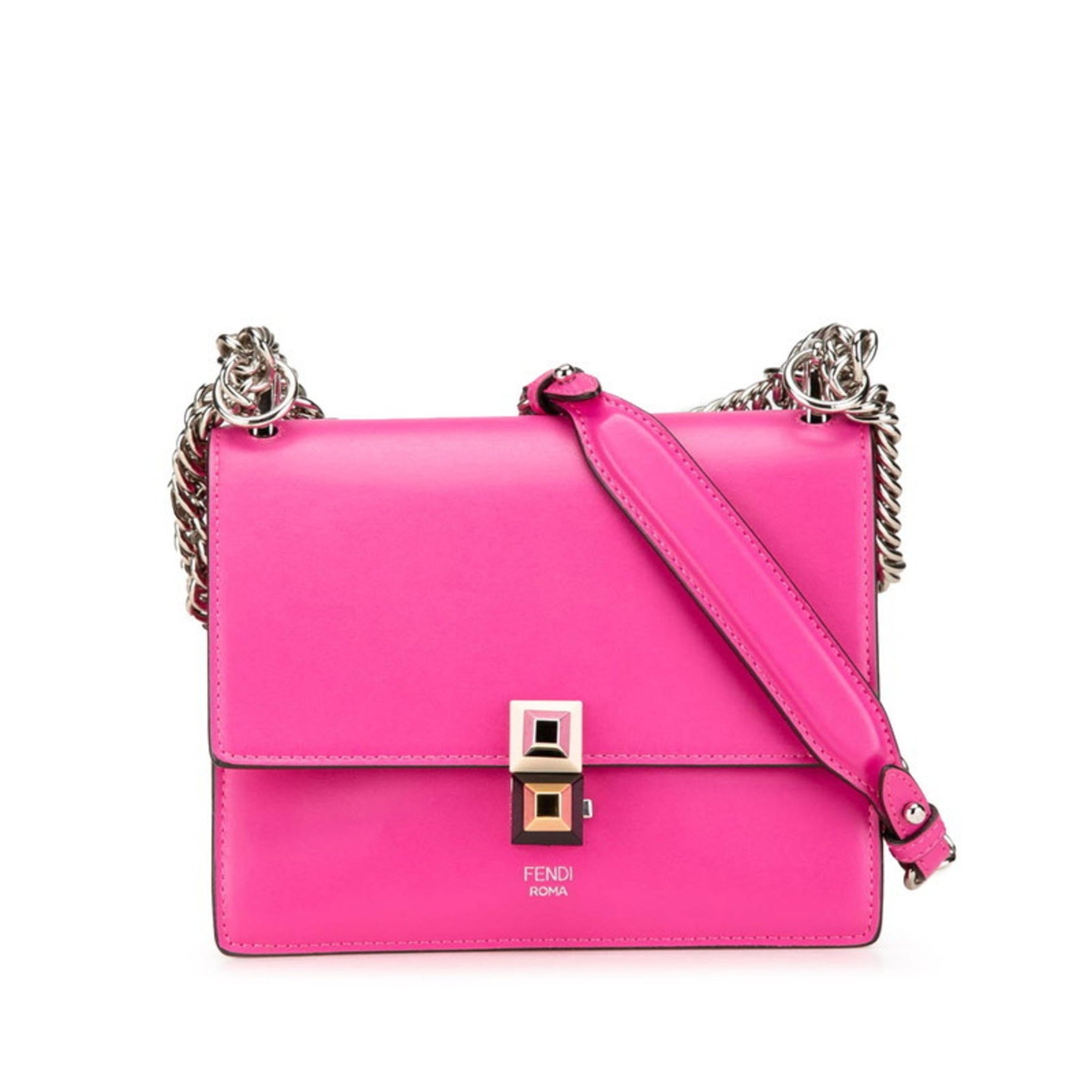 FENDI Canai Mini Chain Shoulder Bag Leather