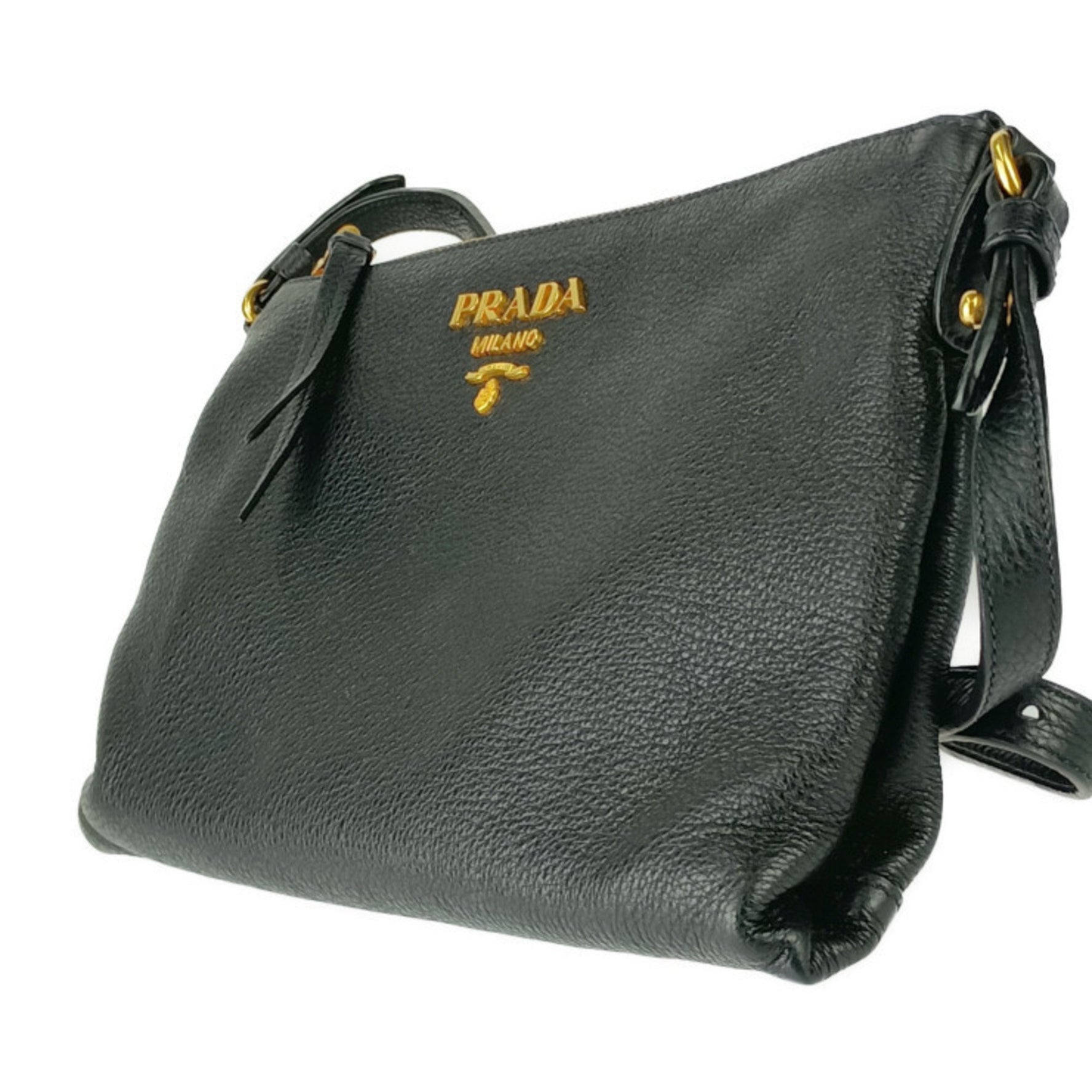 PRADA Shoulder Bag Crossbody VIT.DAINO Leather with Replacement Strap