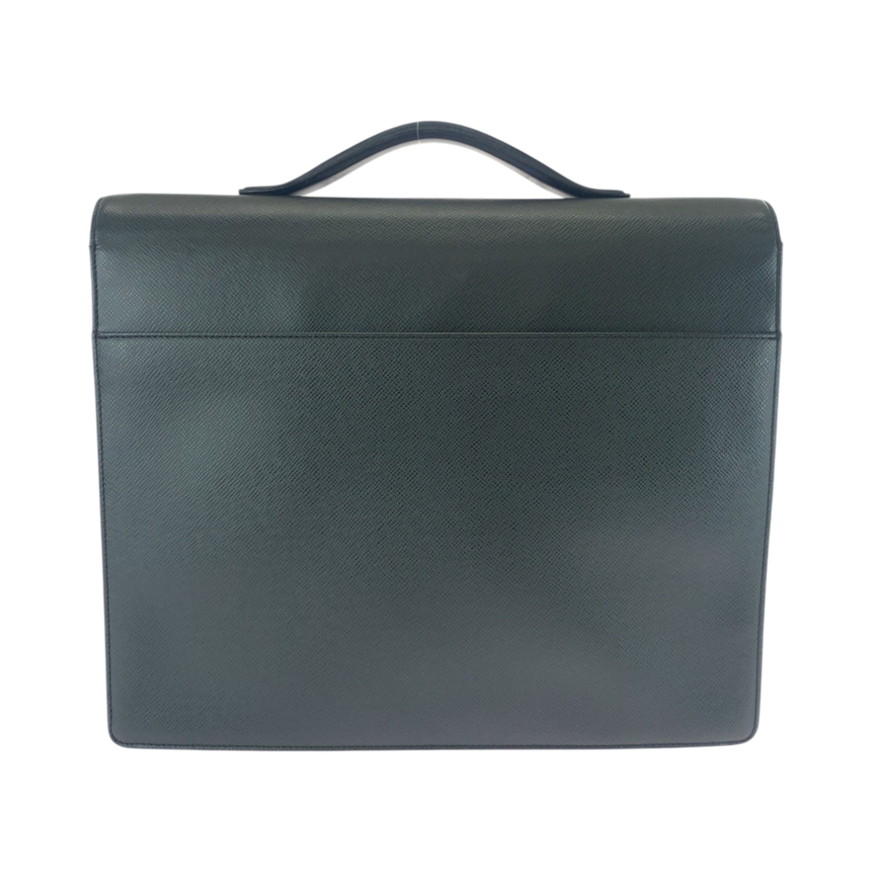 Louis Vuitton Taiga Kazan Ardoise Black Silver Hardware Business Bag Handbag