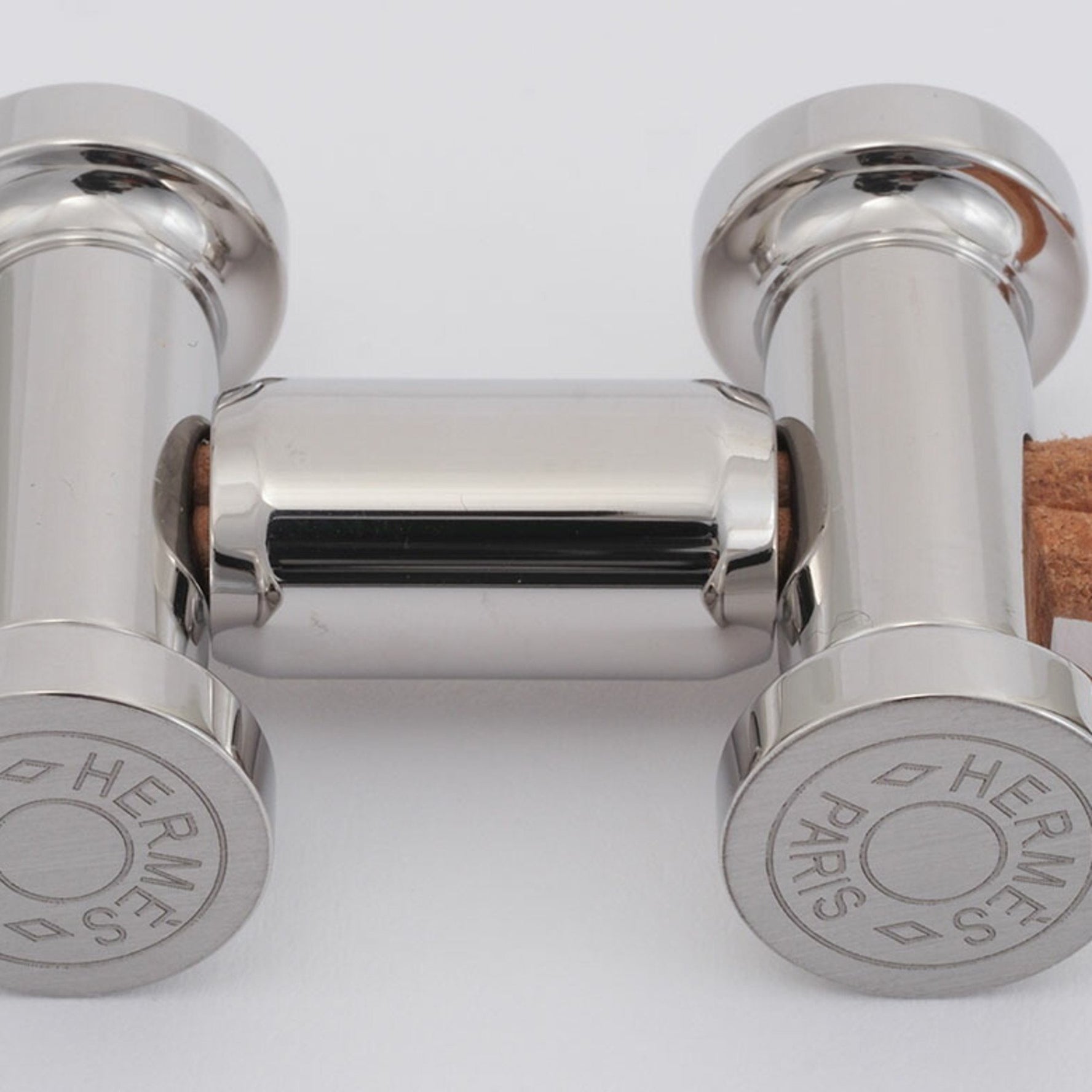 Hermes Keychain "Mobile H" Key Ring Beige | Silver