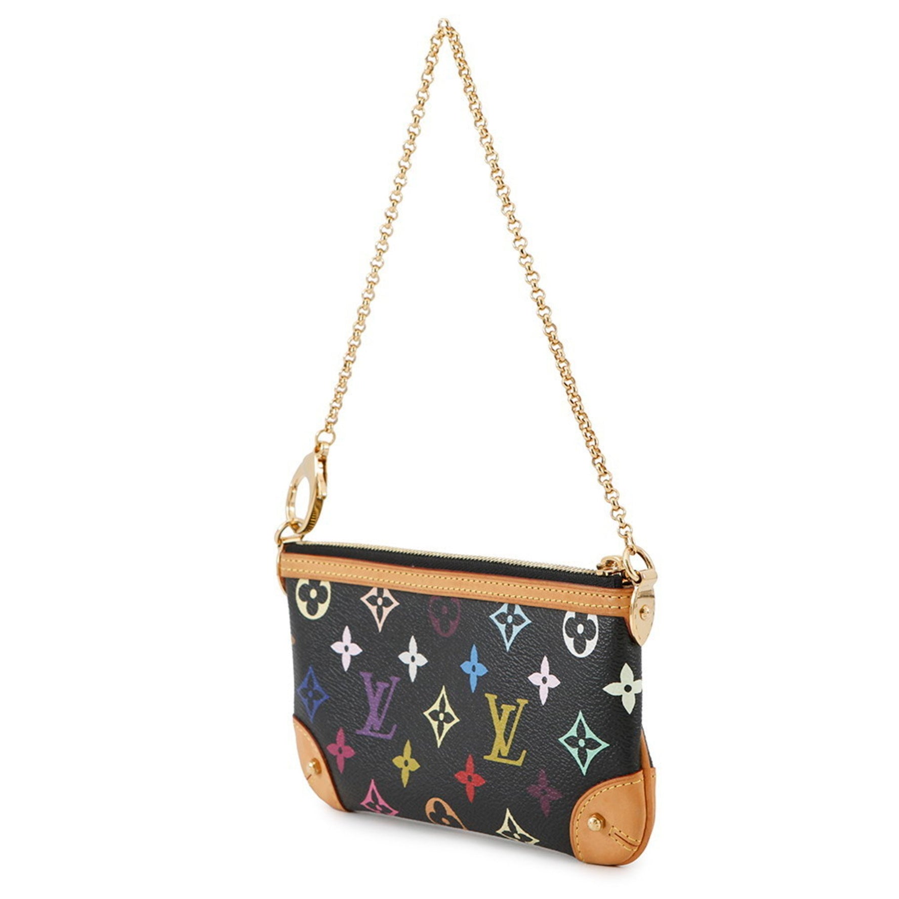 Louis Vuitton Monogram Multicolore Pochette Mila MM Handbag in Black