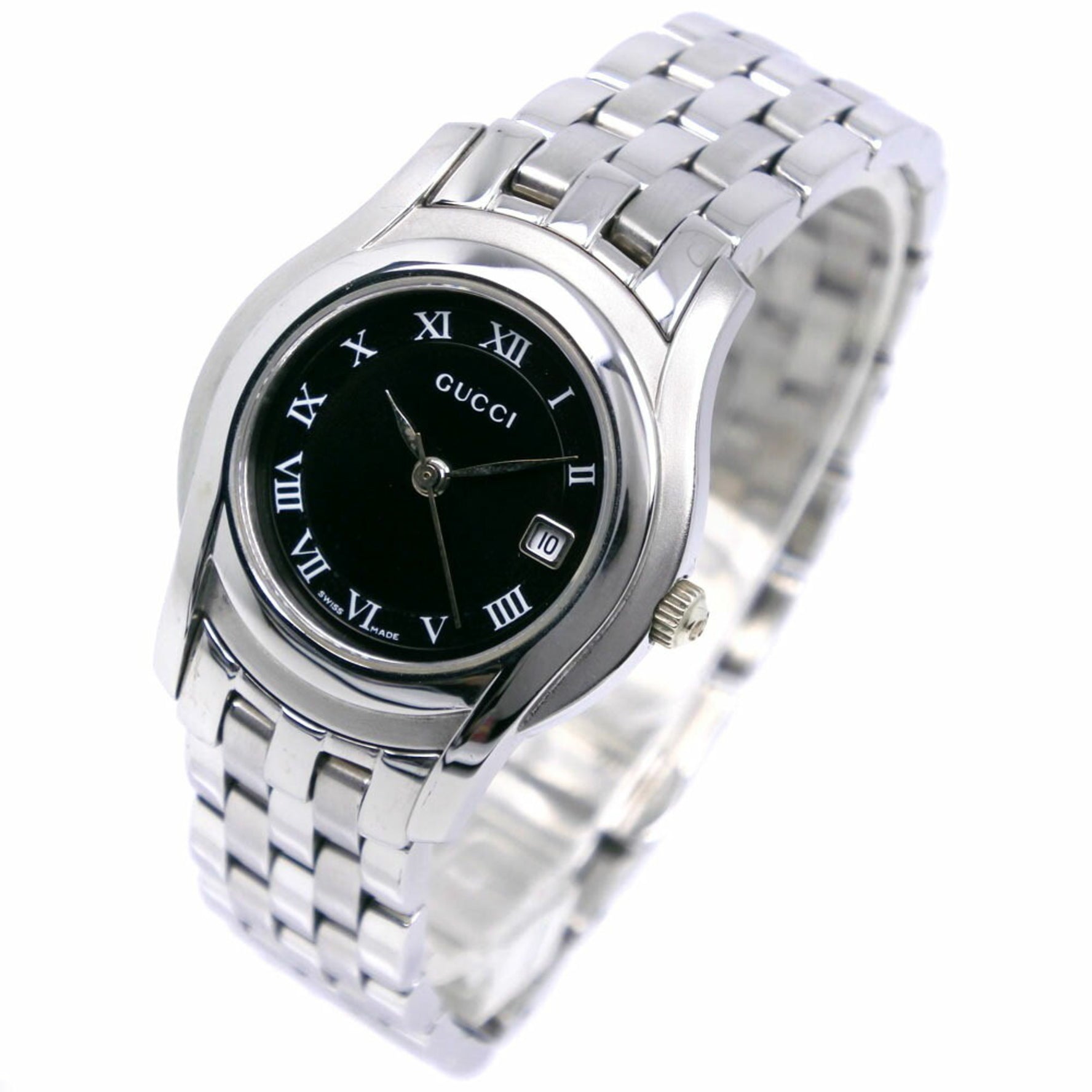 Gucci Watch Stainless Steel Quartz Analog Display Black Dial