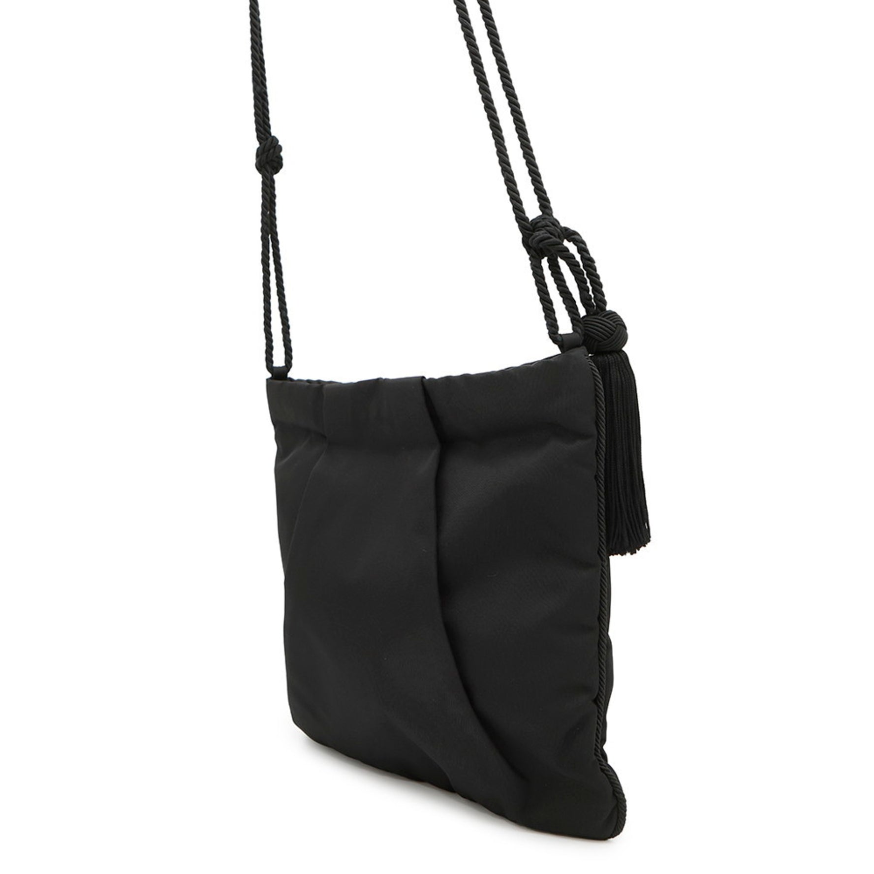 Prada Shoulder Bag Tassel Nylon PRADA Pochette Black