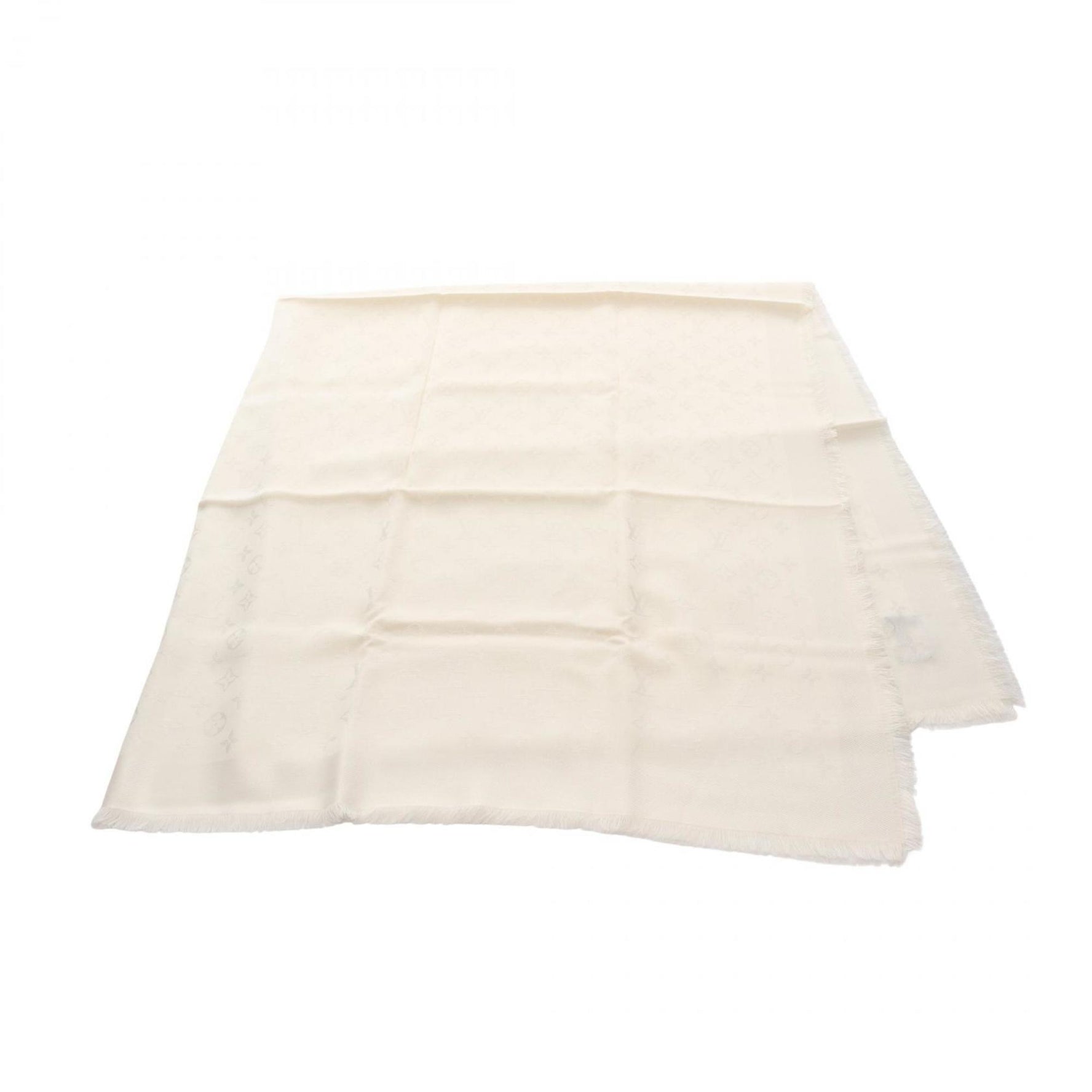Louis Vuitton Monogram Blanc Shawl, Silk and Wool