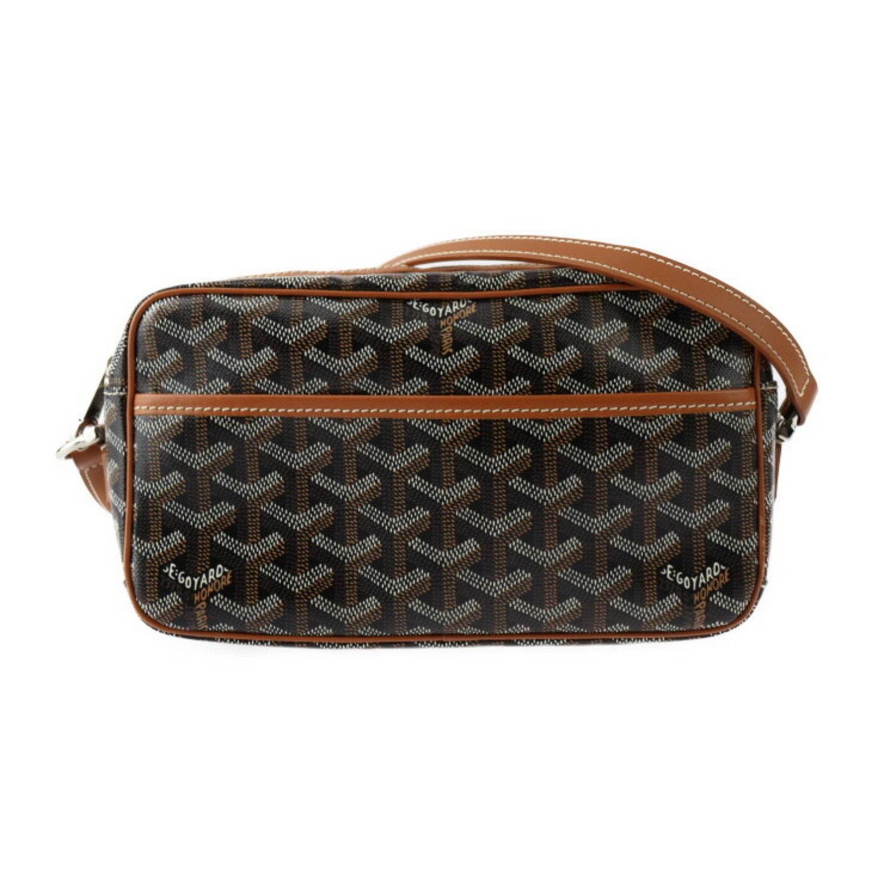 GOYARD Cap Vert PM Shoulder Bag - Leather Black and Brown Crossbody Pouch