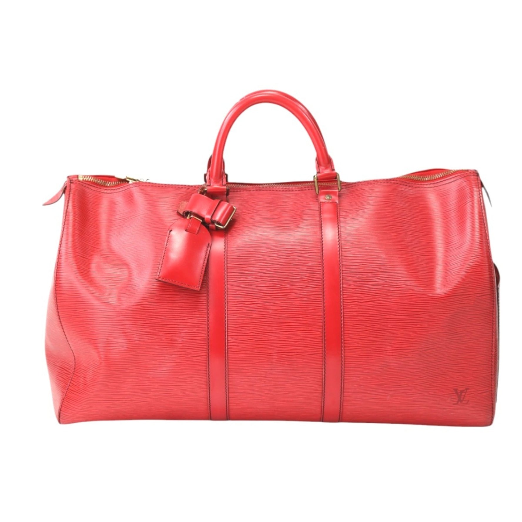 Louis Vuitton Boston Bag Epi Keepall 50 Leather Castilian Red LV