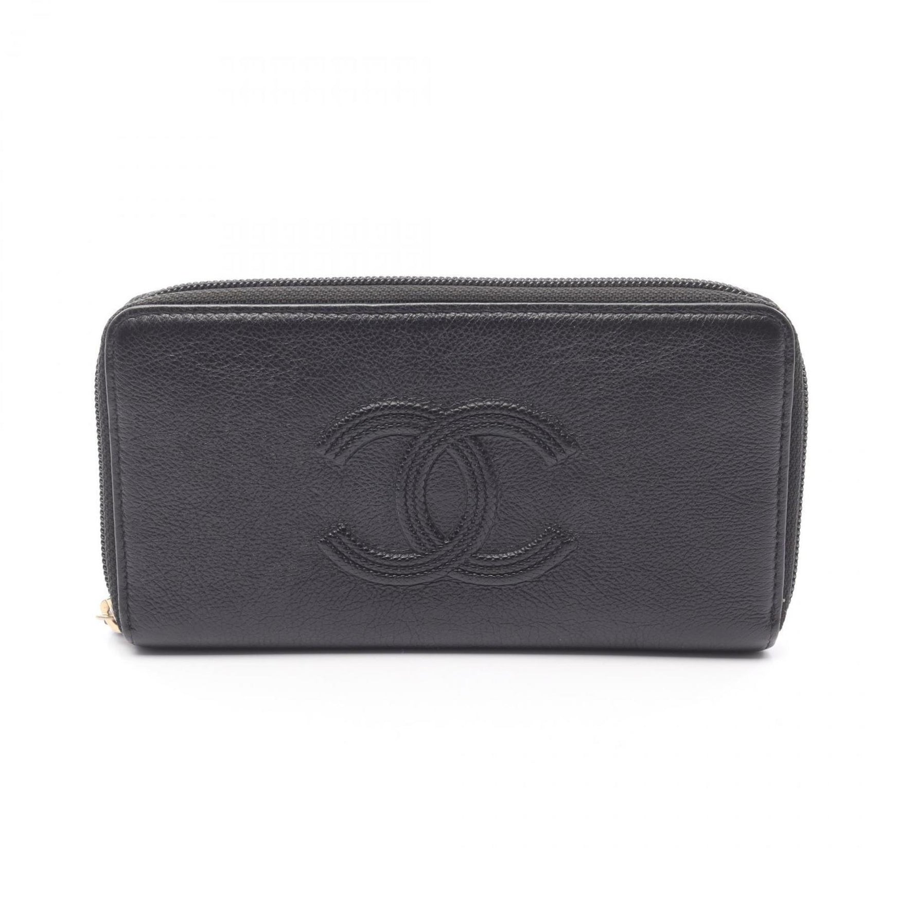 CHANEL Coco Mark Round Long Wallet, Leather