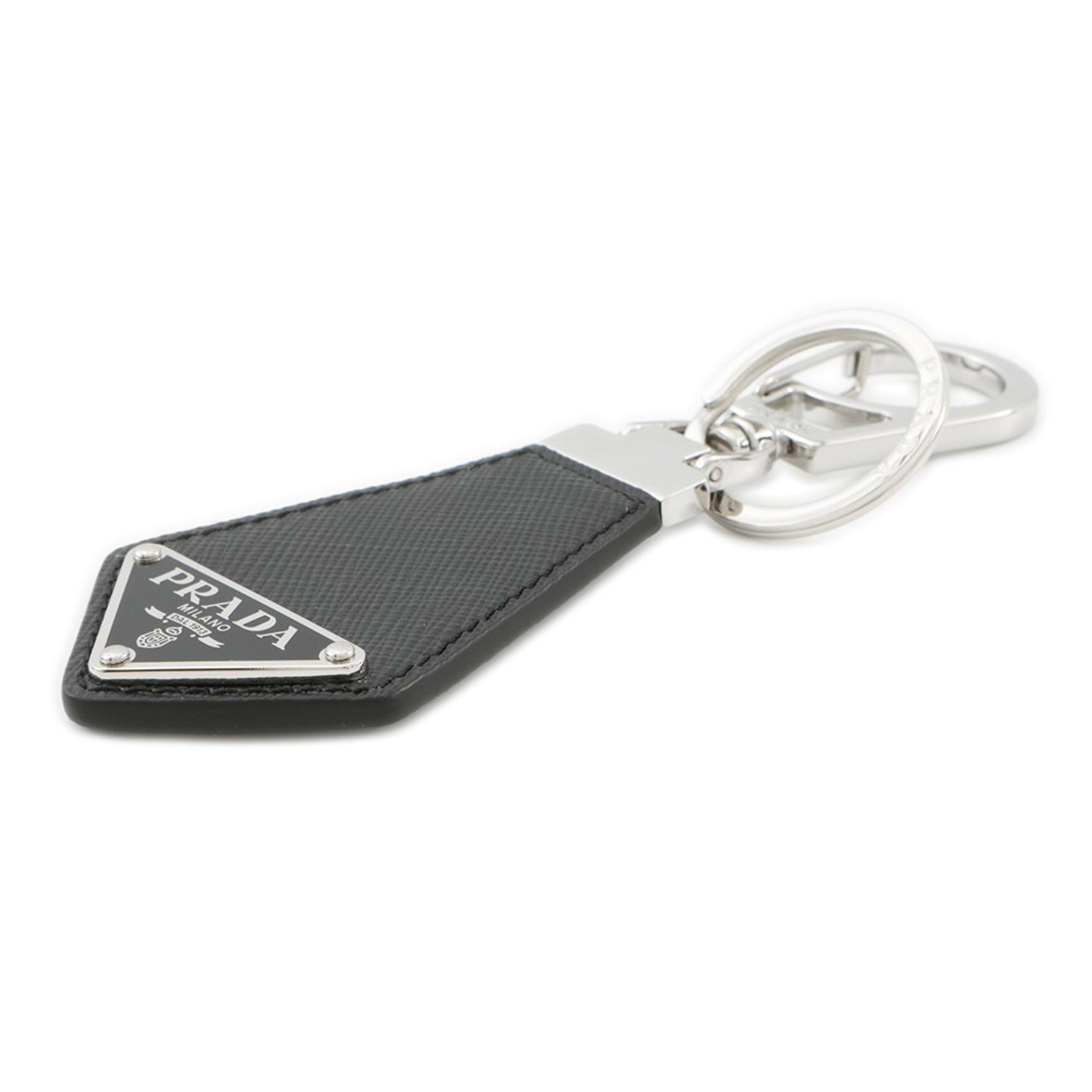 Prada Saffiano Triangle Keychain Charm