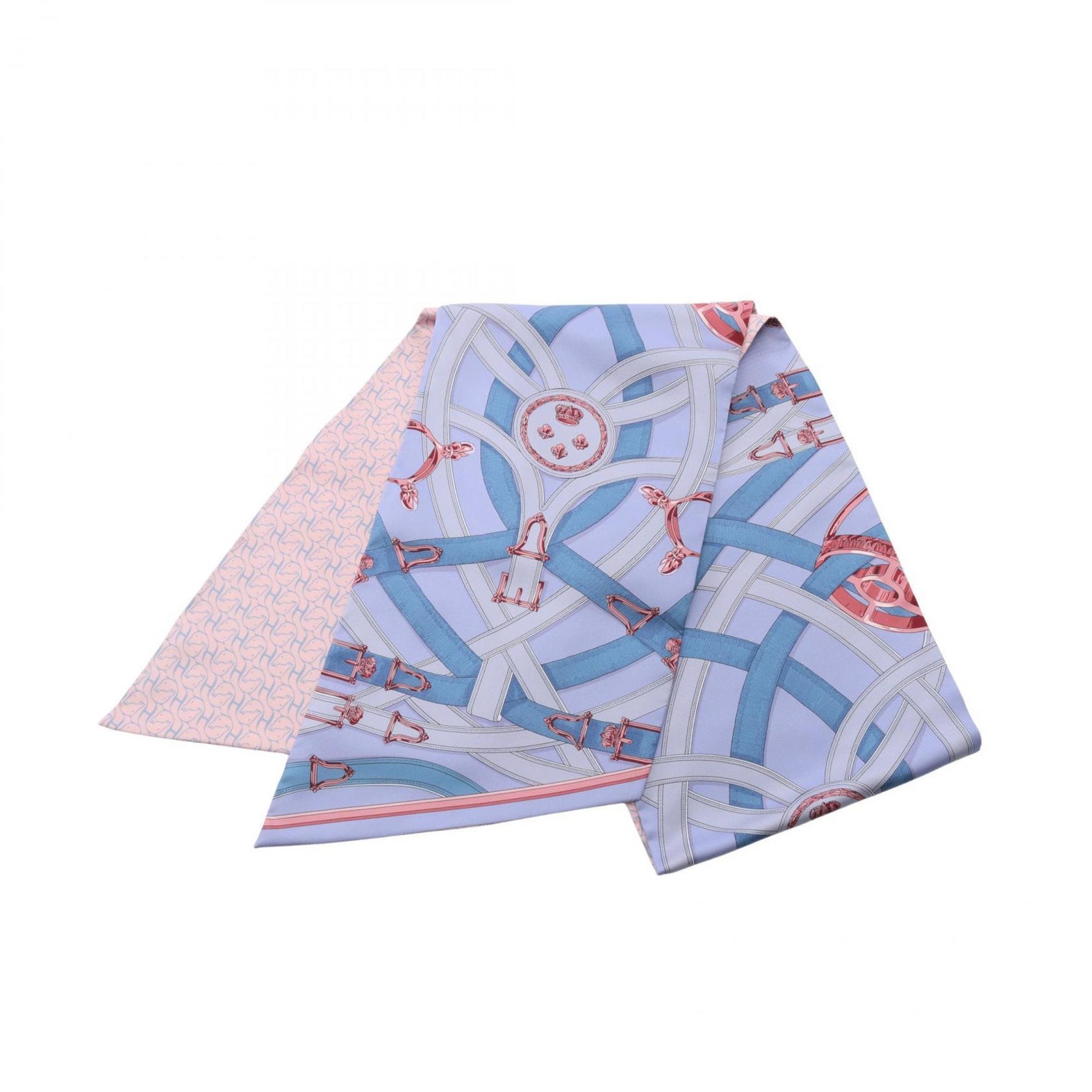Hermes Hermès Maxi Twilly CAVALCADOUR Silk Scarf Blue, Pink, Multicolor