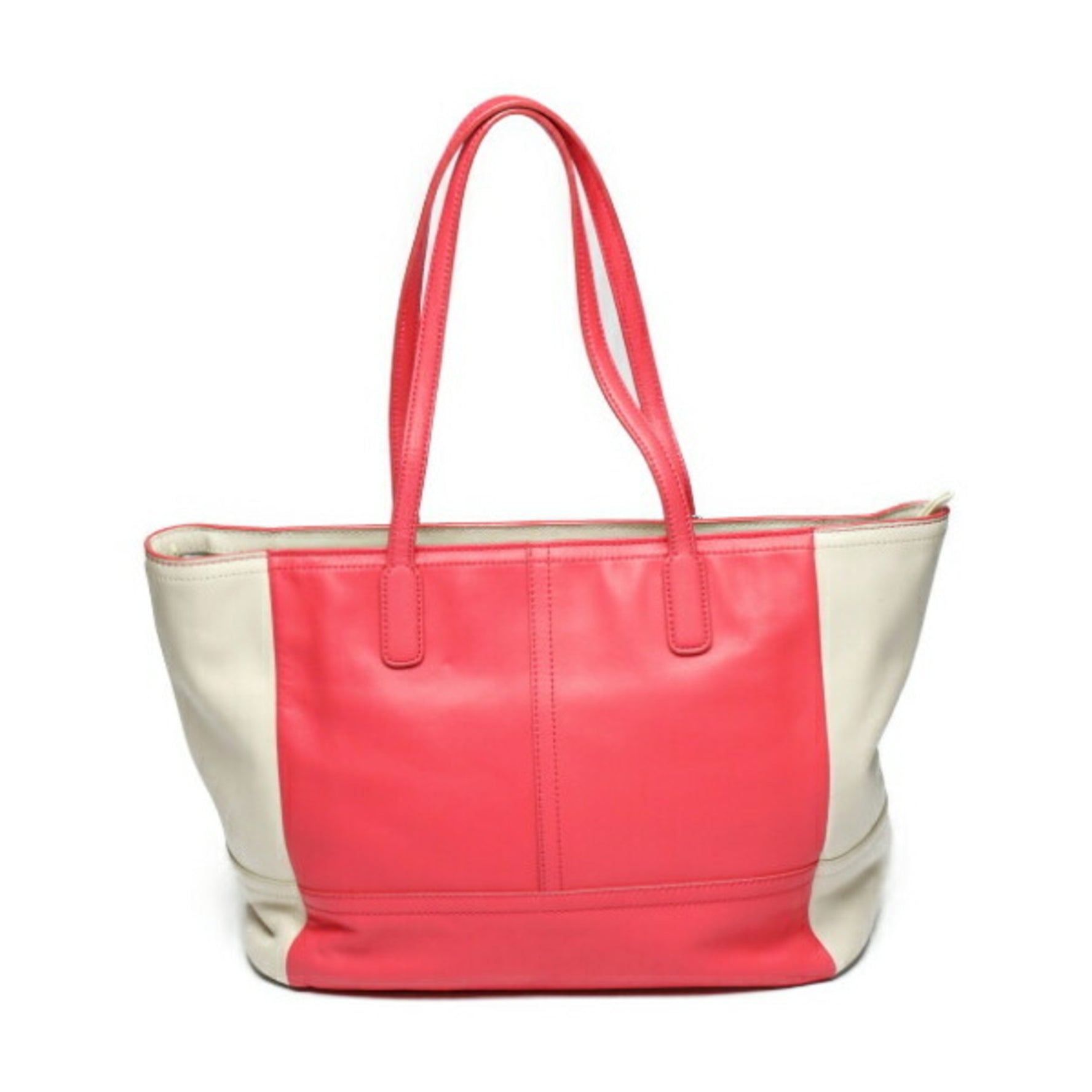 COACH LEGACY Shoulder Bag Red x Cream Tote