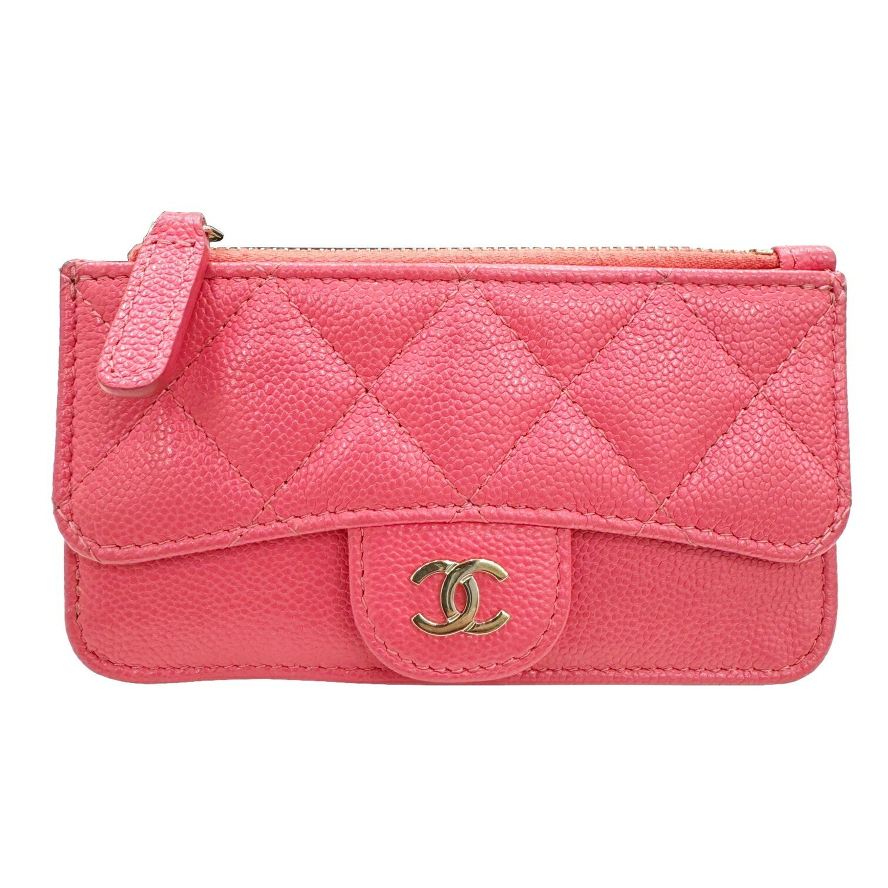 CHANEL Matelasse Coin Case Wallet Card Business Holder Caviar Skin Random Number Accessory