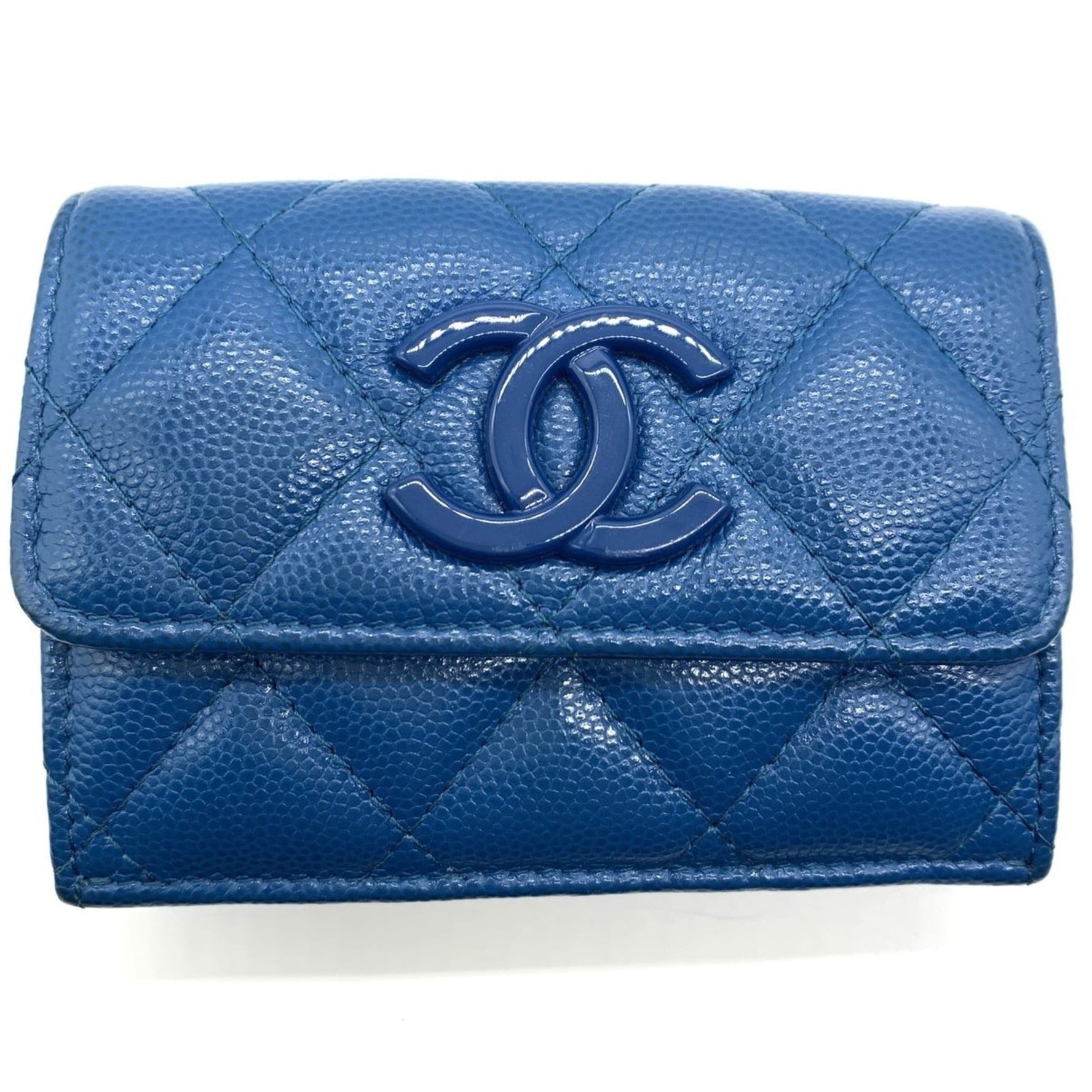 CHANEL Matelasse Tri-fold Wallet, Double Caviar Skin