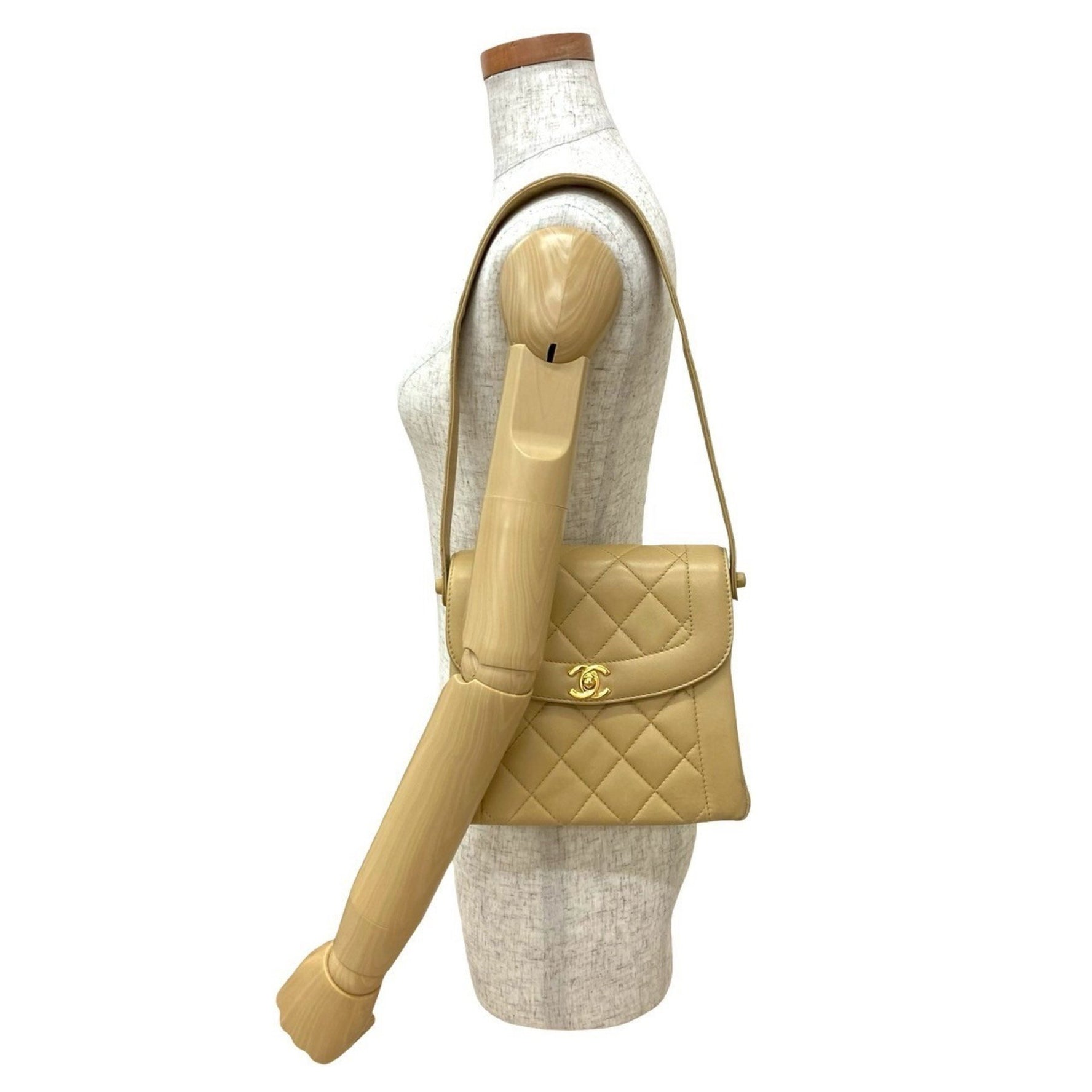 CHANEL Matelasse Coco Mark Lambskin Semi-Shoulder Bag