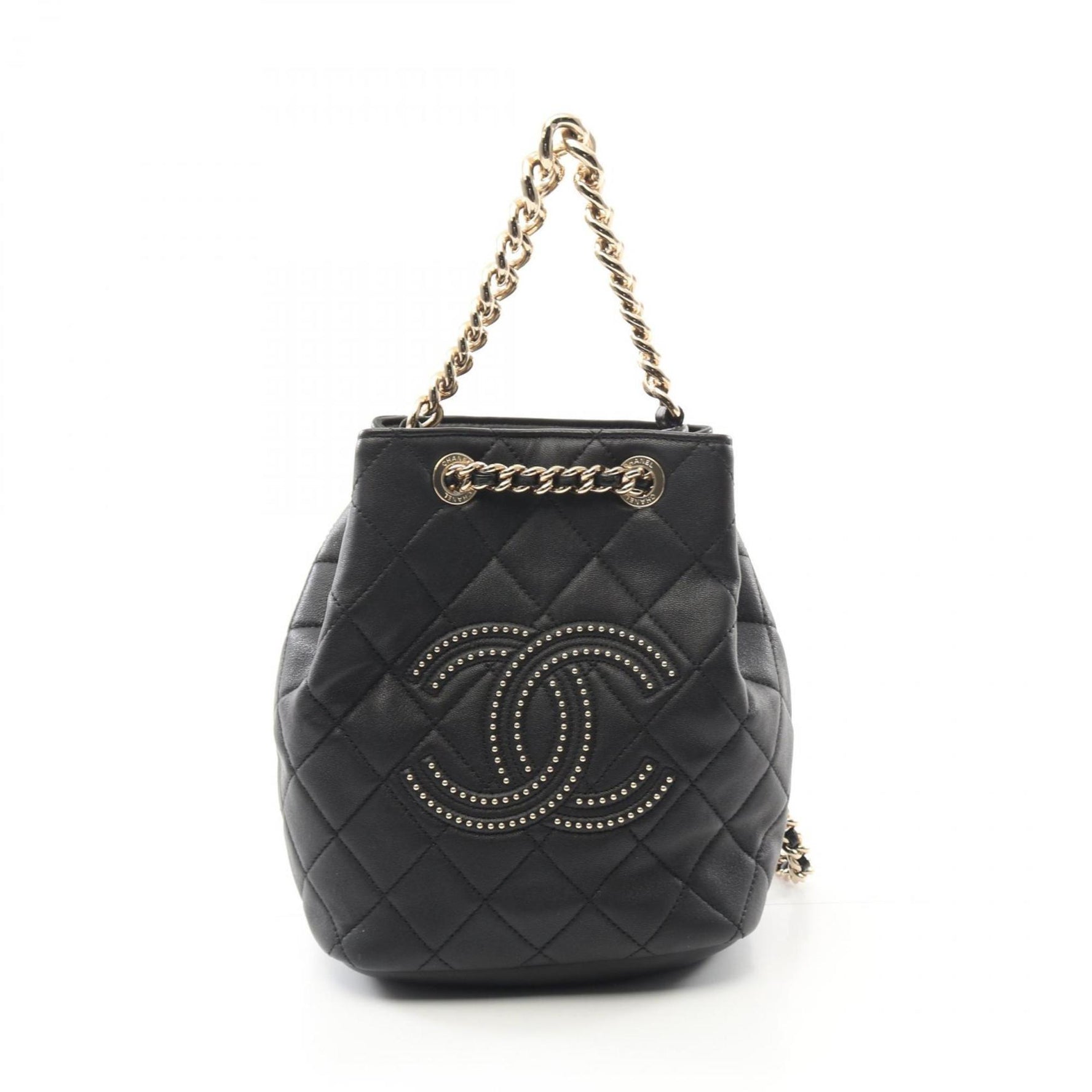 CHANEL Matelasse Studded Coco Mark Backpack Leather