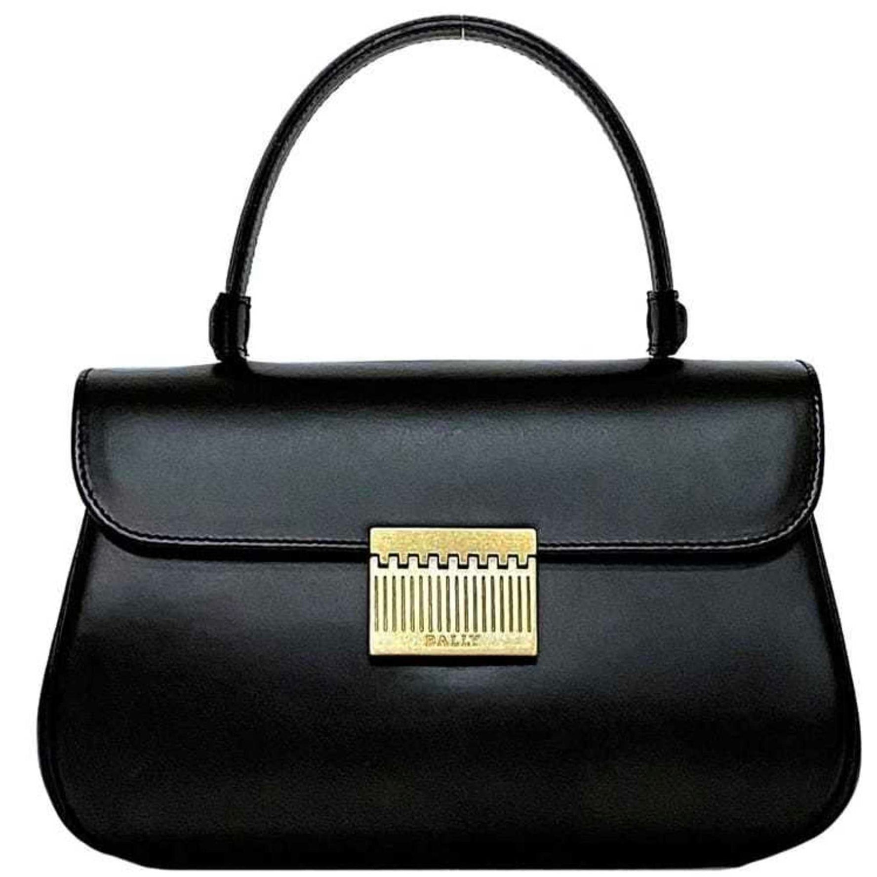 Bally Bag Leather Handbag Calf Flap Compact Mini Retro