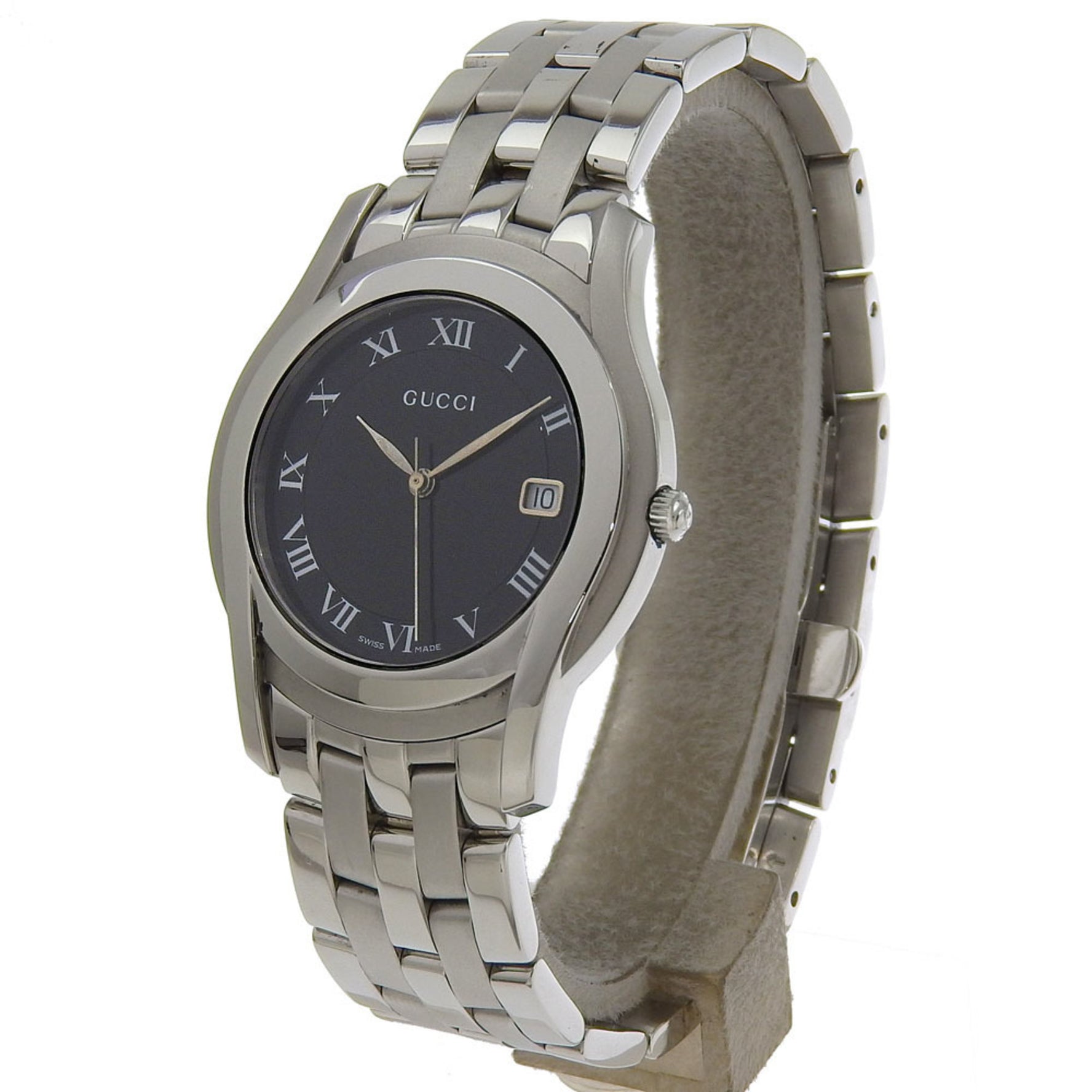 Gucci Watch Stainless Steel Quartz Analog Display Black Dial
