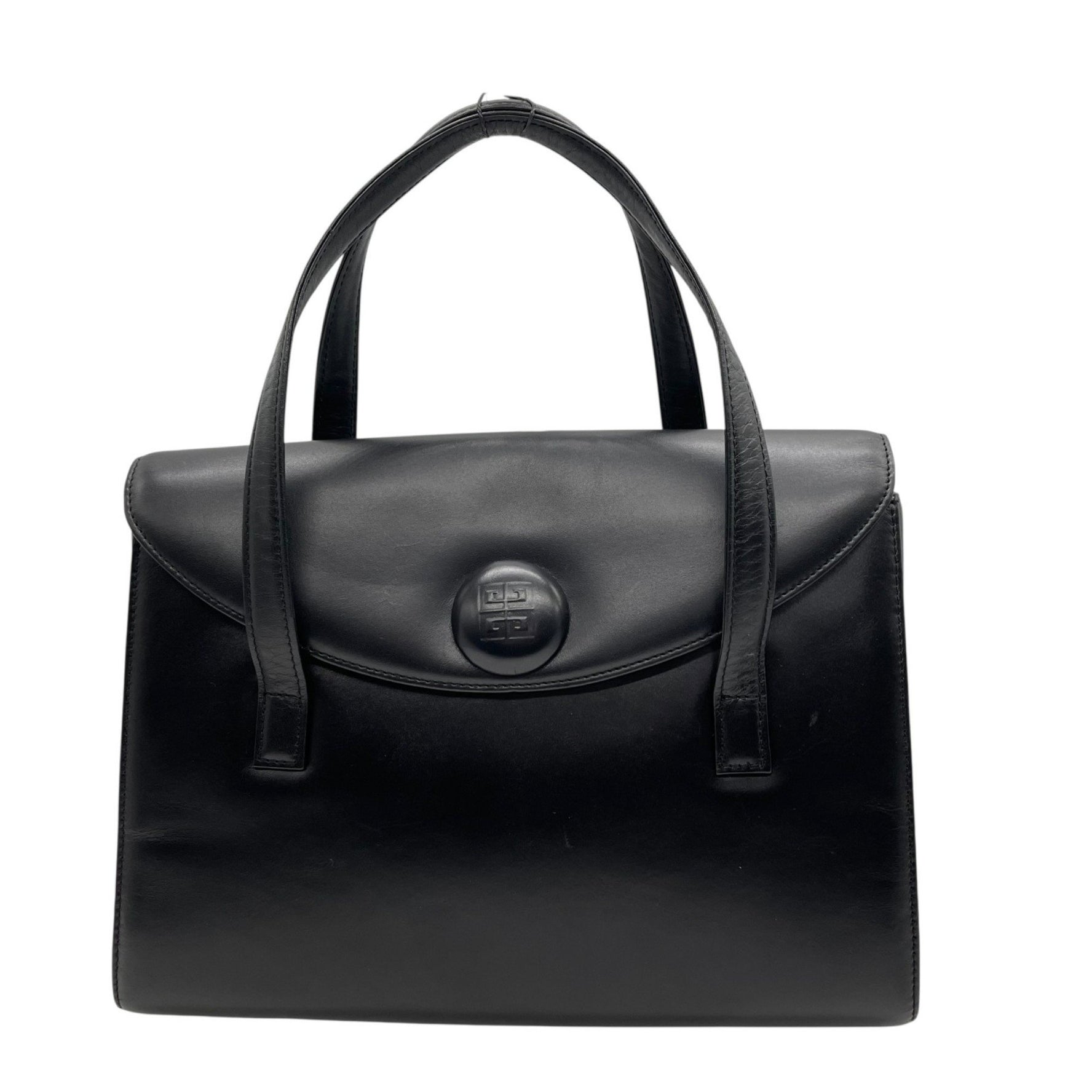 Givenchy Leather Handbag Tote Bag Logo Button Flap