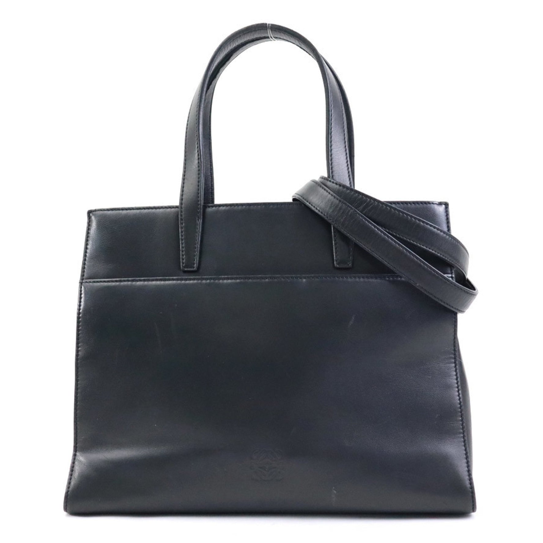 LOEWE handbag shoulder bag anagram leather silver ladies
